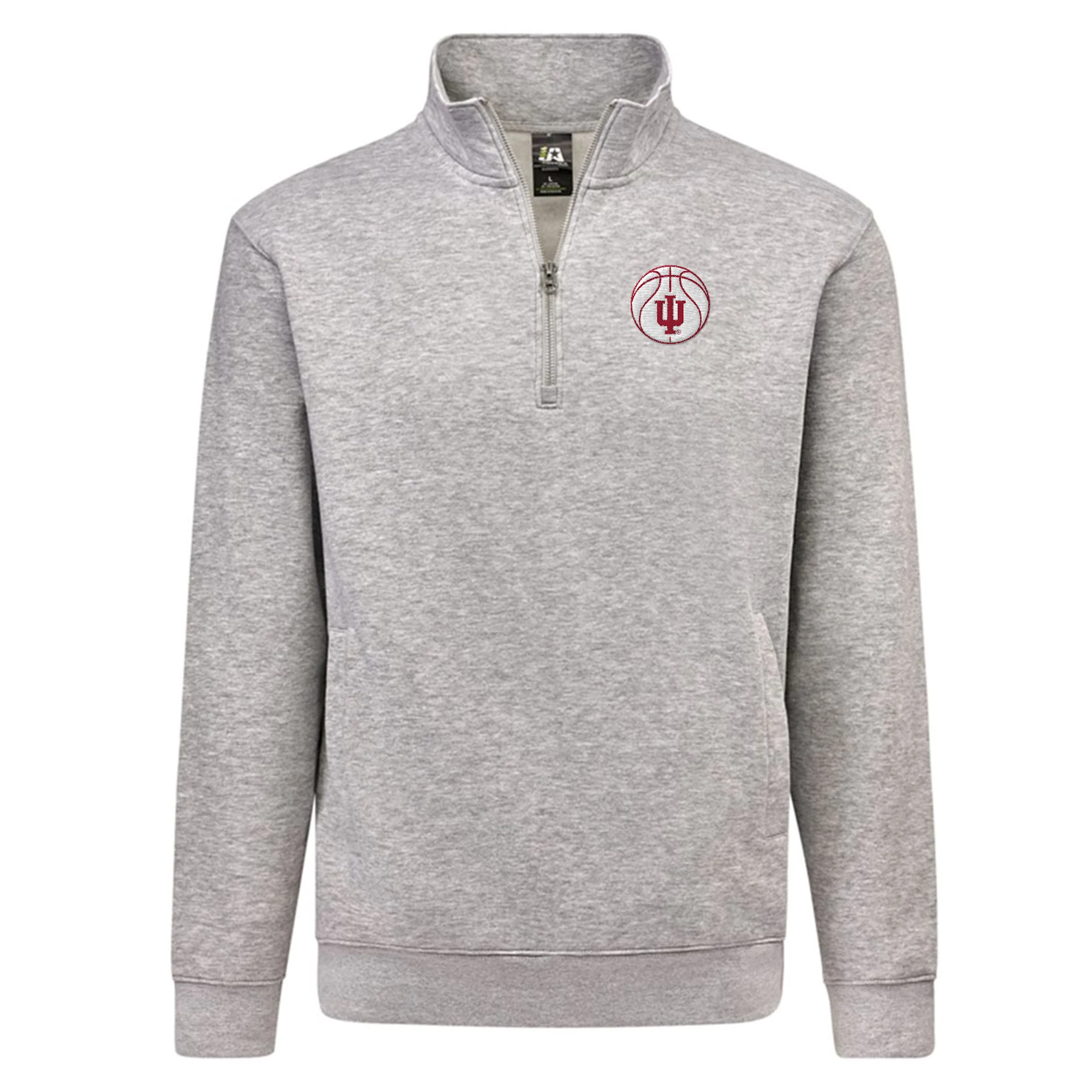 Indiana Basketball Outline LC EMB BTB Quarter Zip Sweatshirt - Oxford