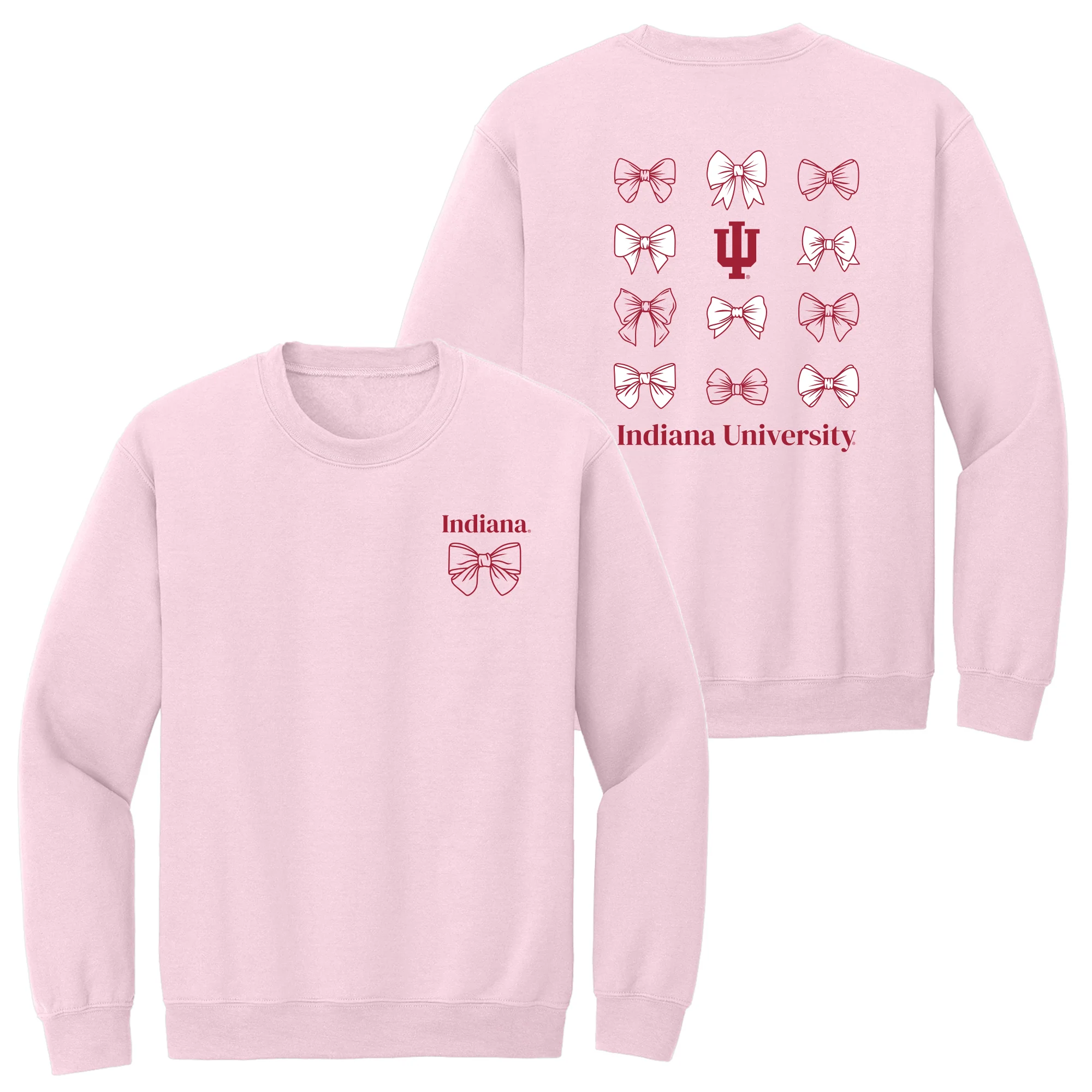 Indiana Bow Bliss Crewneck - Light Pink