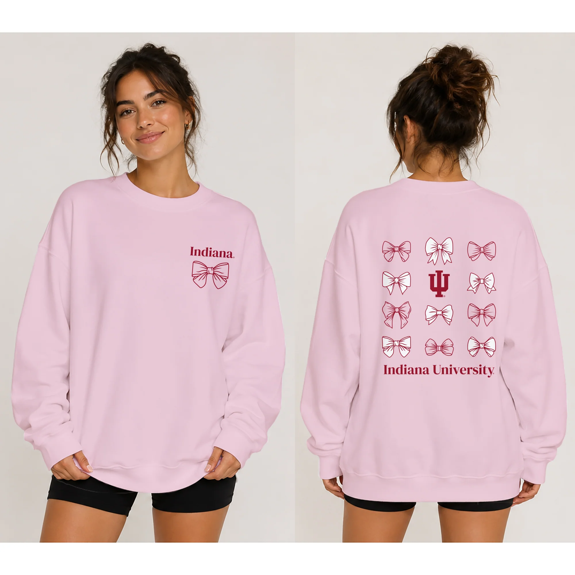 Indiana Bow Bliss Crewneck - Light Pink - Image 3