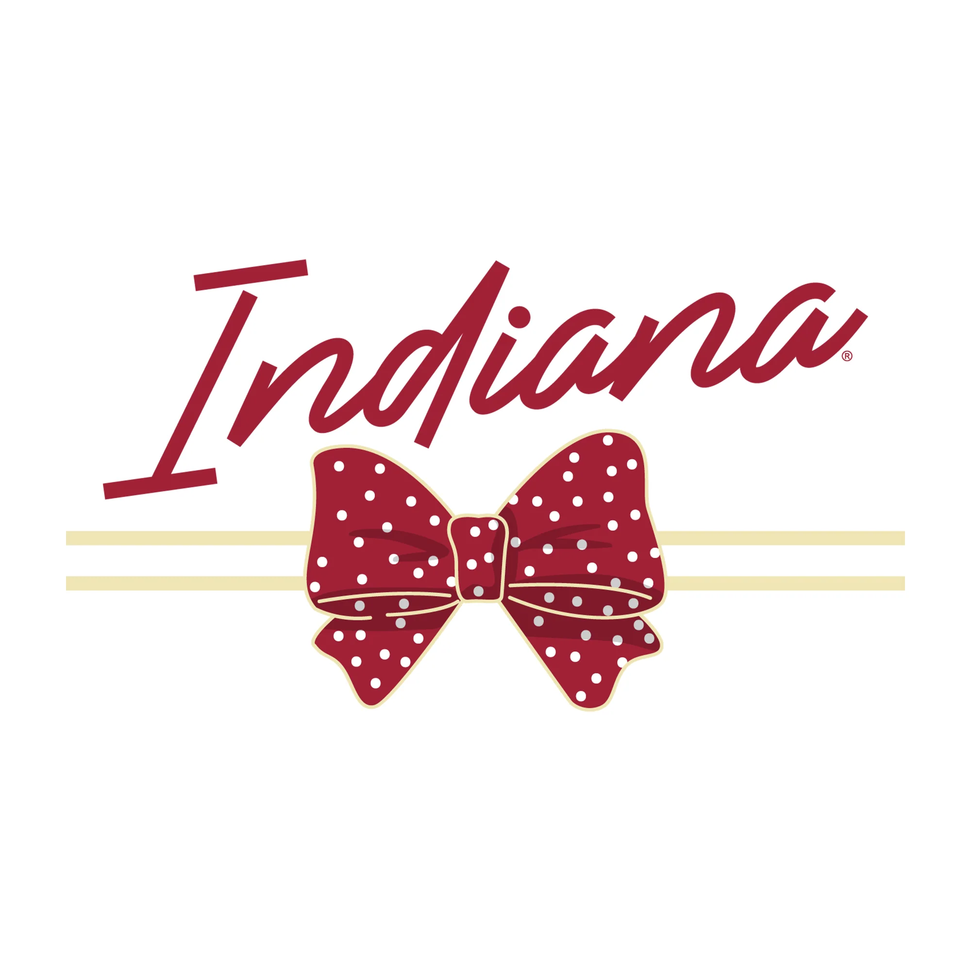 Indiana Bow Script Womens Long Sleeve - White - Image 2