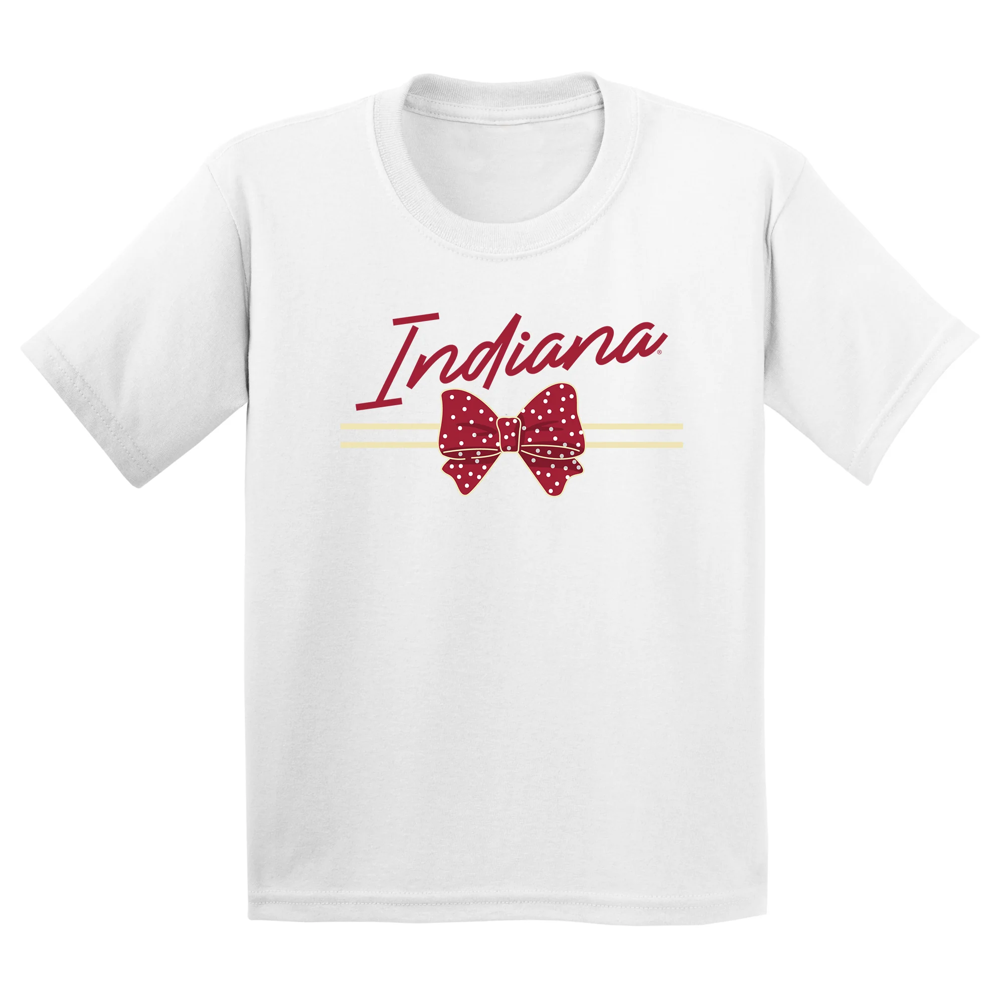 Indiana Bow Script Youth T-Shirt - White