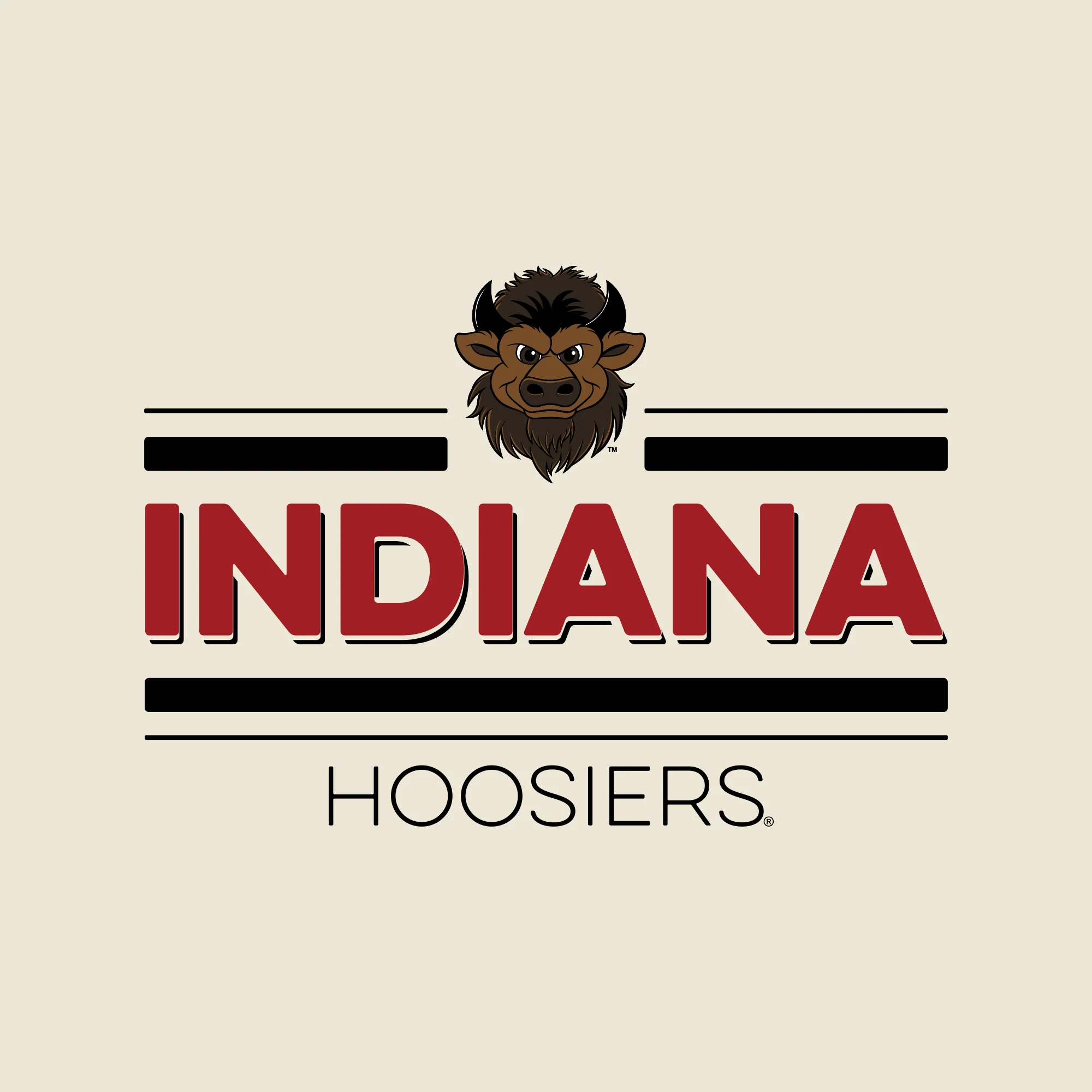 Indiana Double Bar Bison T-Shirt - Natural - Image 2