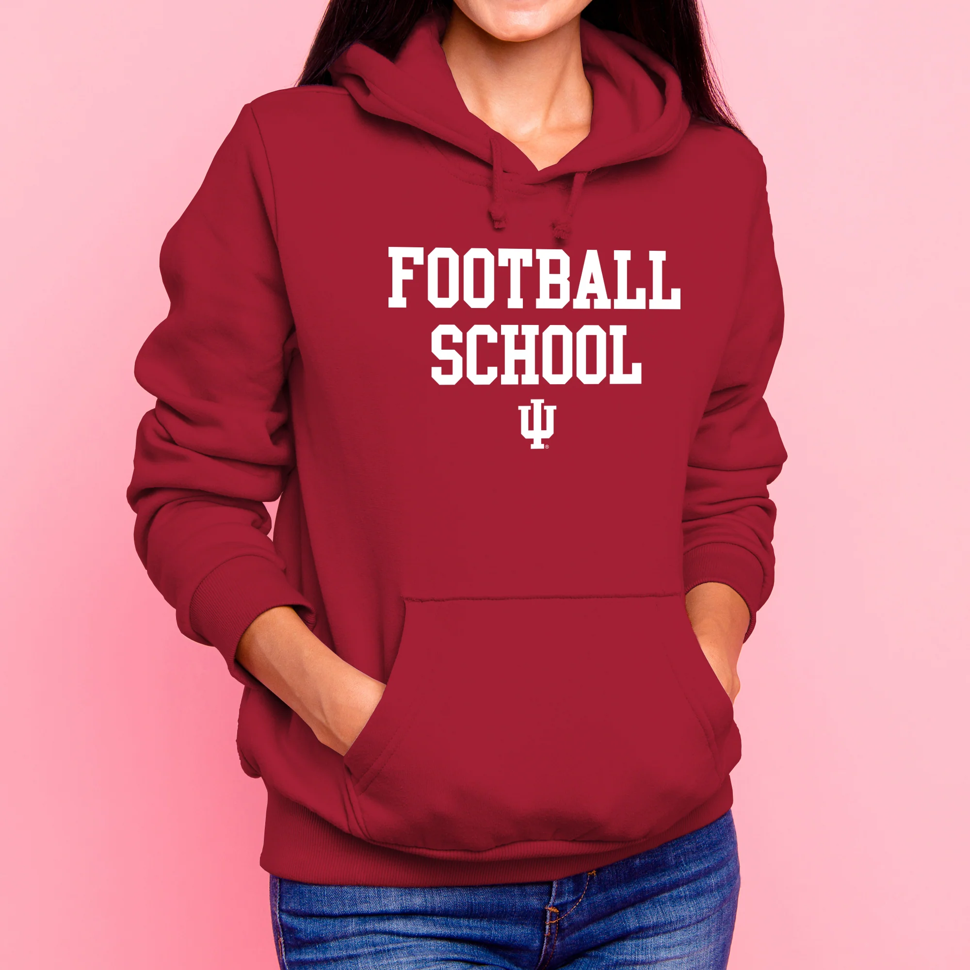 Indiana Football School Hoodie - Cardinal - Image 4