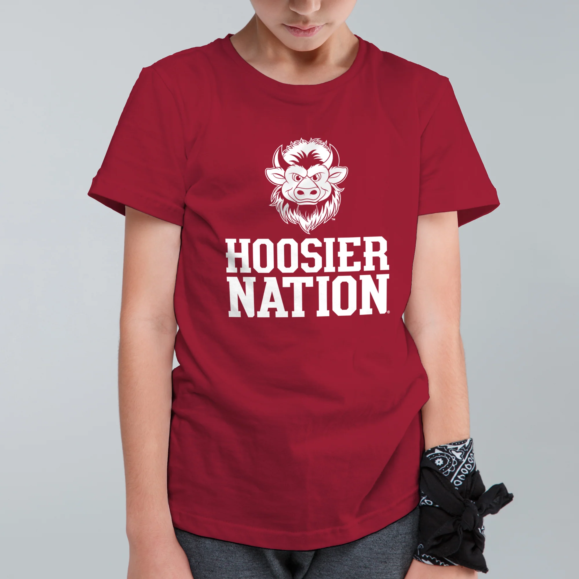 Indiana Hoosier Nation Bison Youth T-Shirt - Image 4