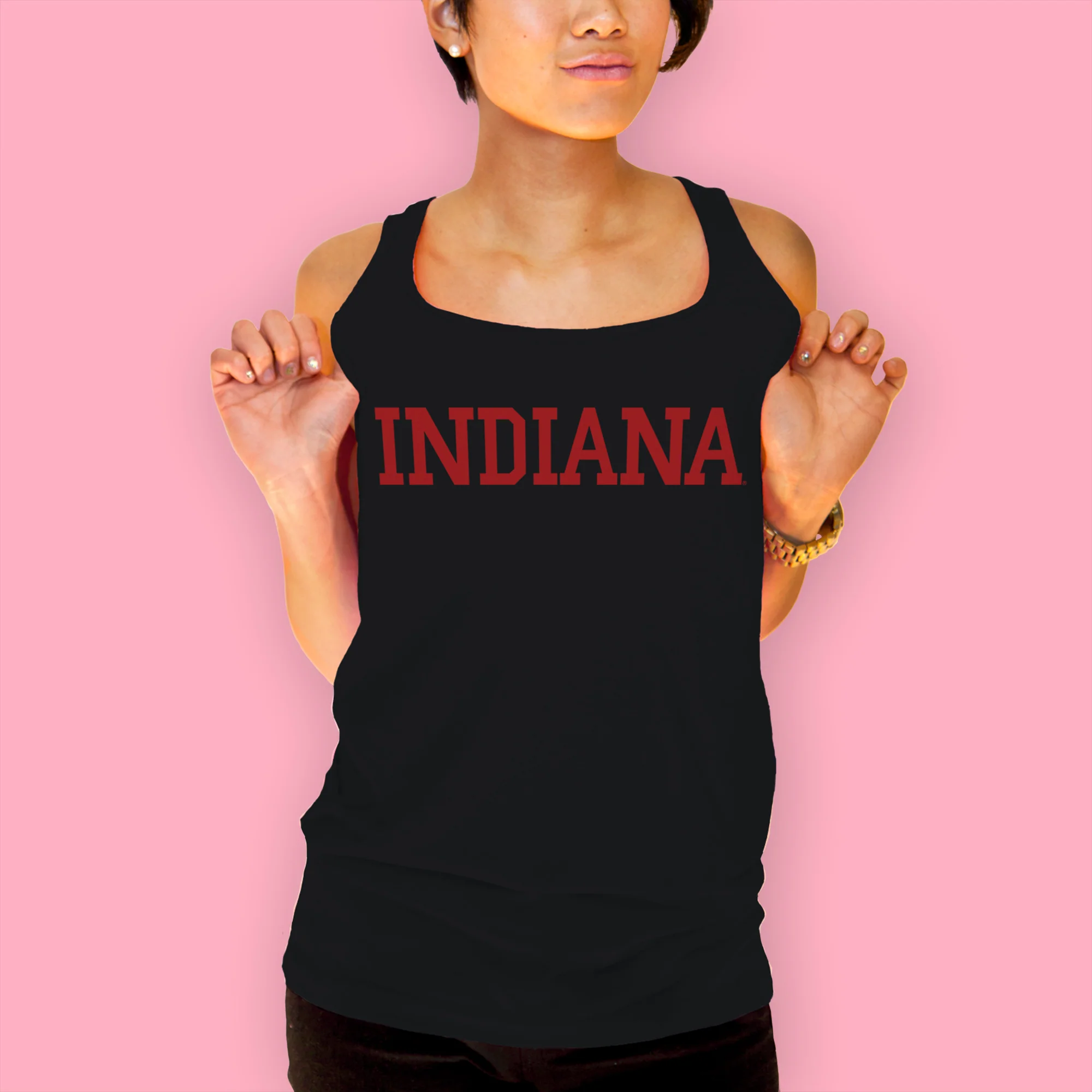 Indiana Hoosiers Basic Block Tank Top - Black - Image 4