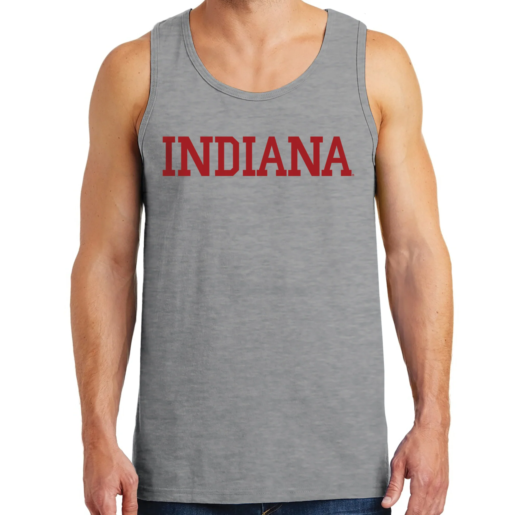 Indiana Hoosiers Basic Block Tank Top - Sport Grey - Image 3