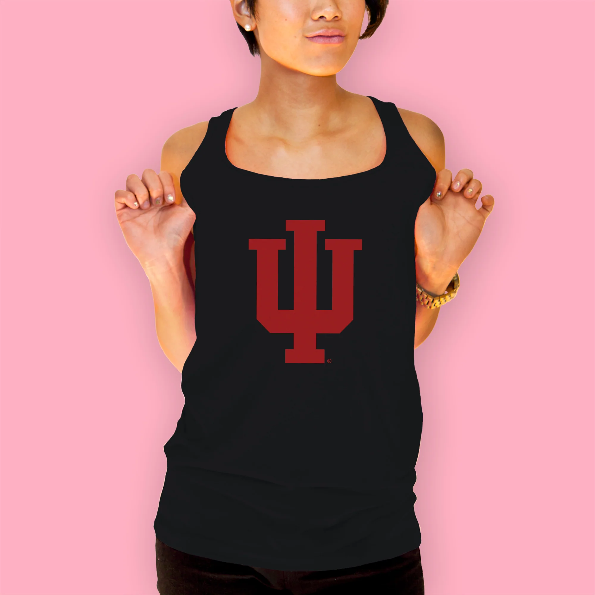 Indiana Hoosiers Primary Logo Tank Top - Black - Image 4
