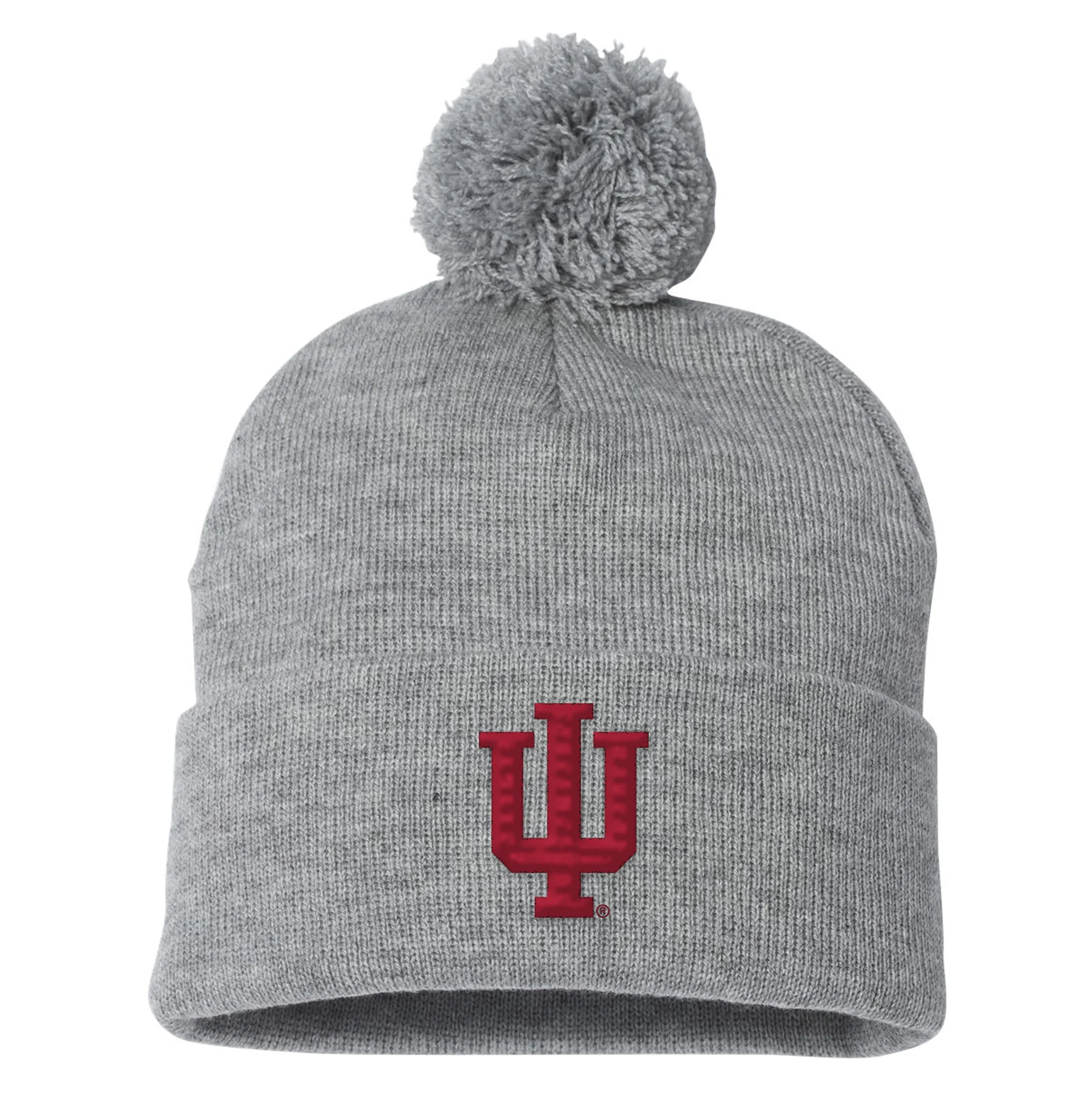 Indiana Primary Logo Pom Pom Cuffed Beanie