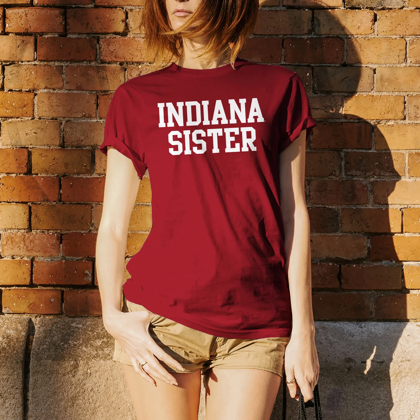 Indiana Sister Basic Block T-Shirt - Cardinal - Image 3
