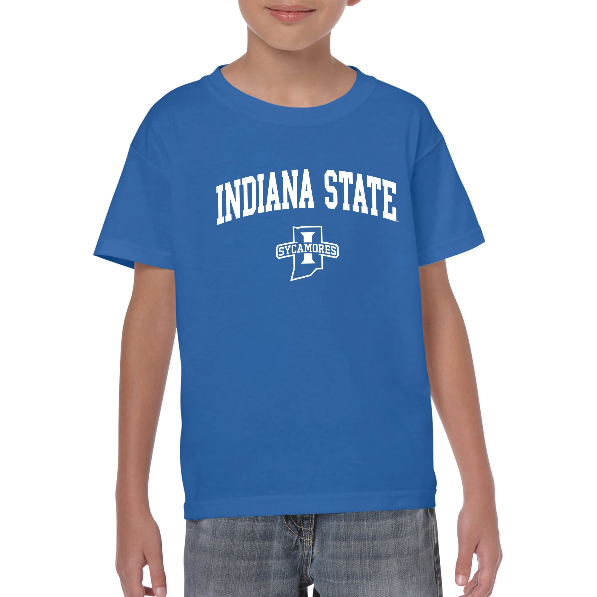 Indiana State University Sycamores Arch Logo Youth T Shirt - Royal - Image 3