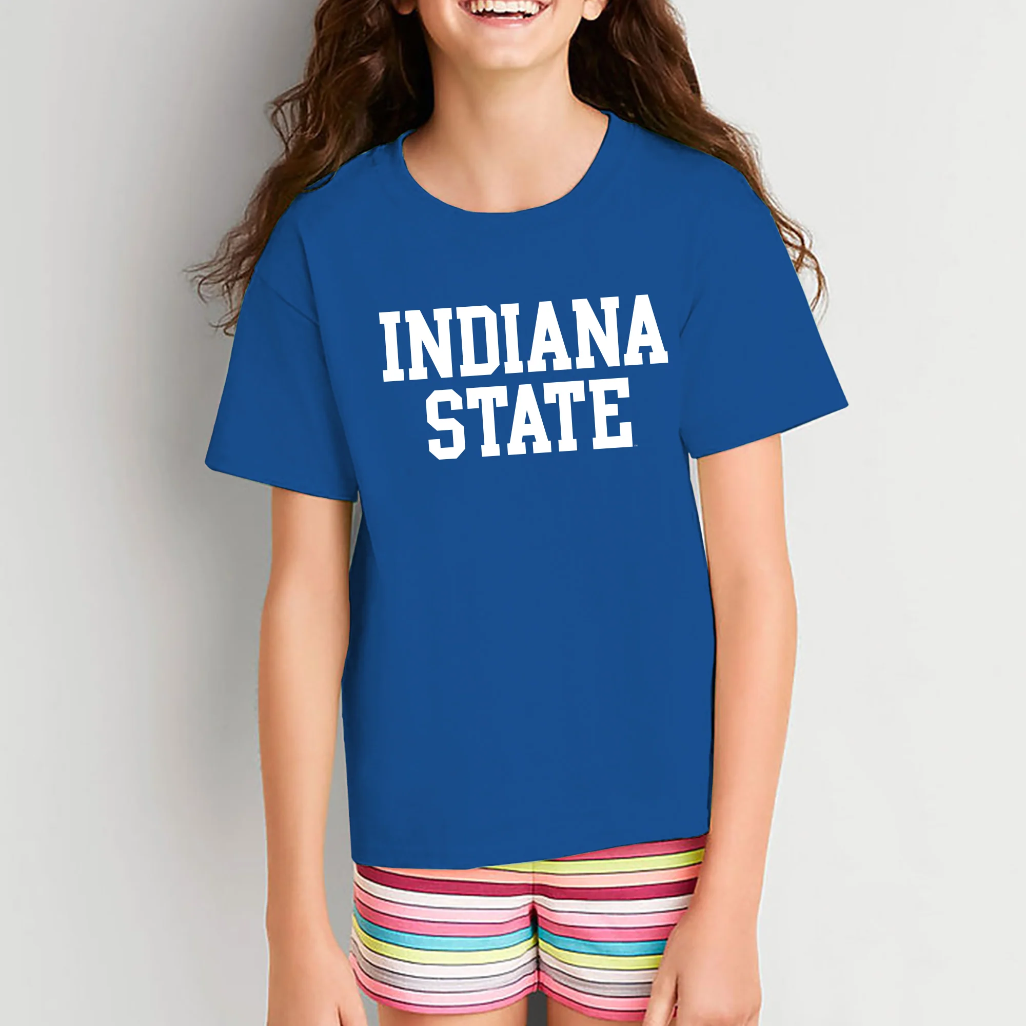 Indiana State University Sycamores Basic Block Youth T Shirt - Royal - Image 4