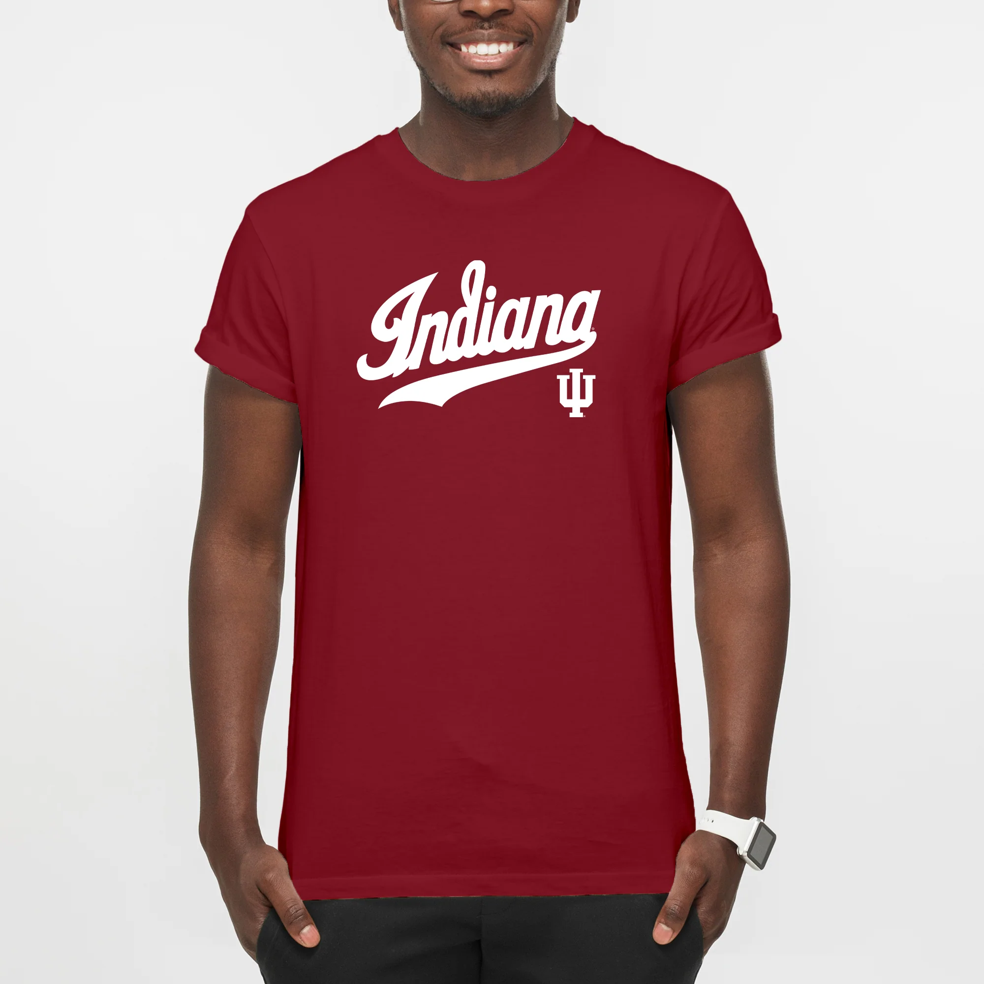 Indiana University Hoosiers Baseball Jersey Script Short Sleeve T-Shirt - Cardinal - Image 3