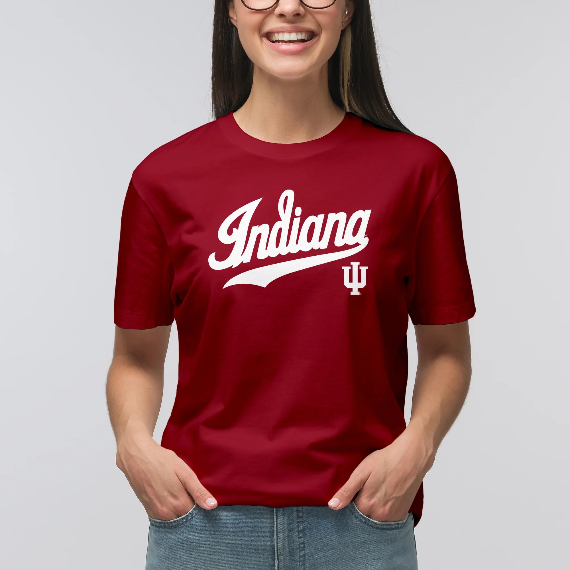 Indiana University Hoosiers Baseball Jersey Script Short Sleeve T-Shirt - Cardinal - Image 4
