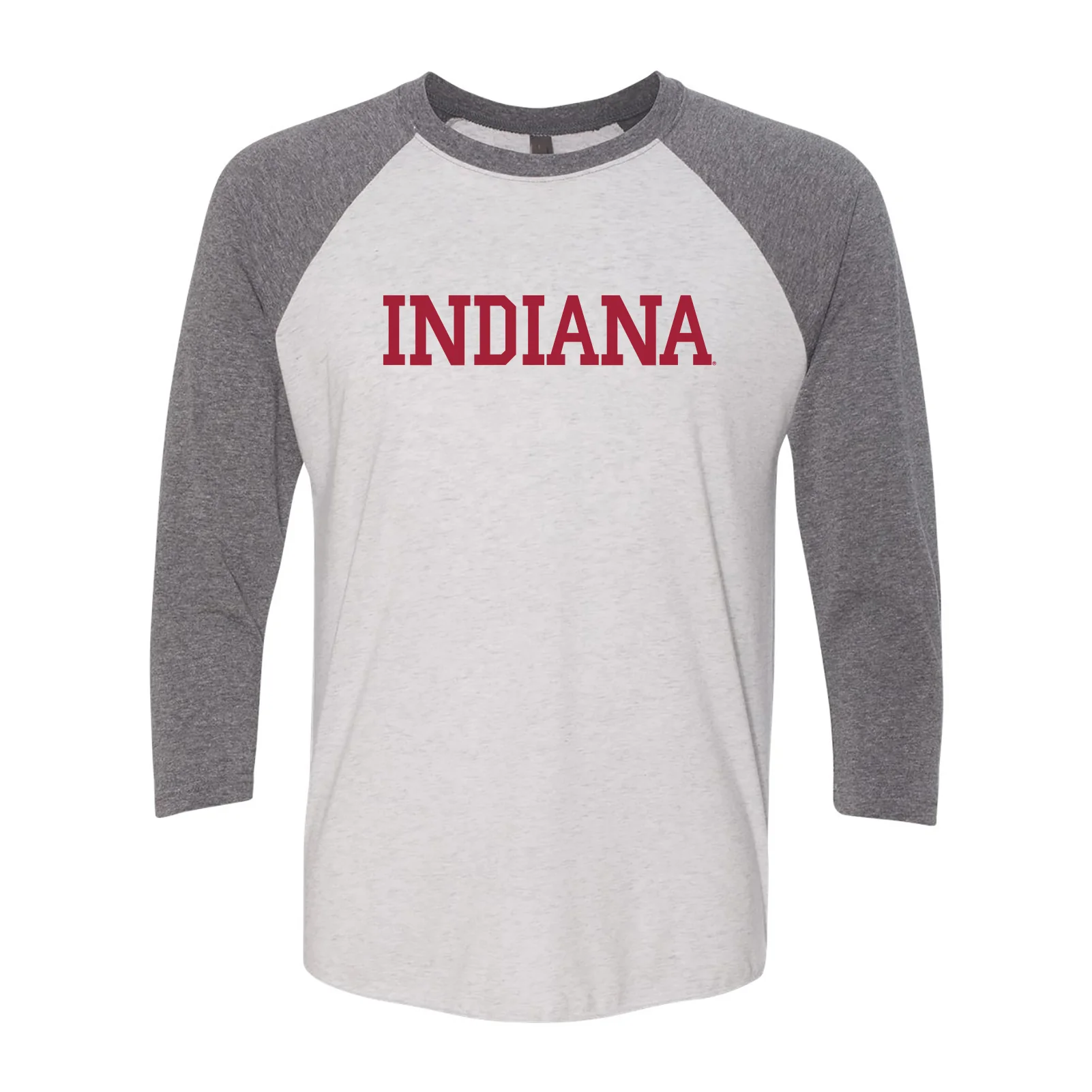 Indiana University Hoosiers Basic Block Raglan - Heather White/Premium Heather