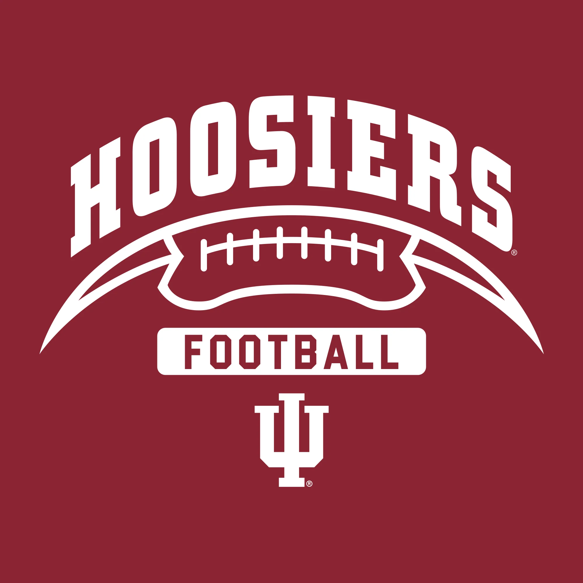 Indiana University Hoosiers Football Crescent Long Sleeve T Shirt - Cardinal - Image 2