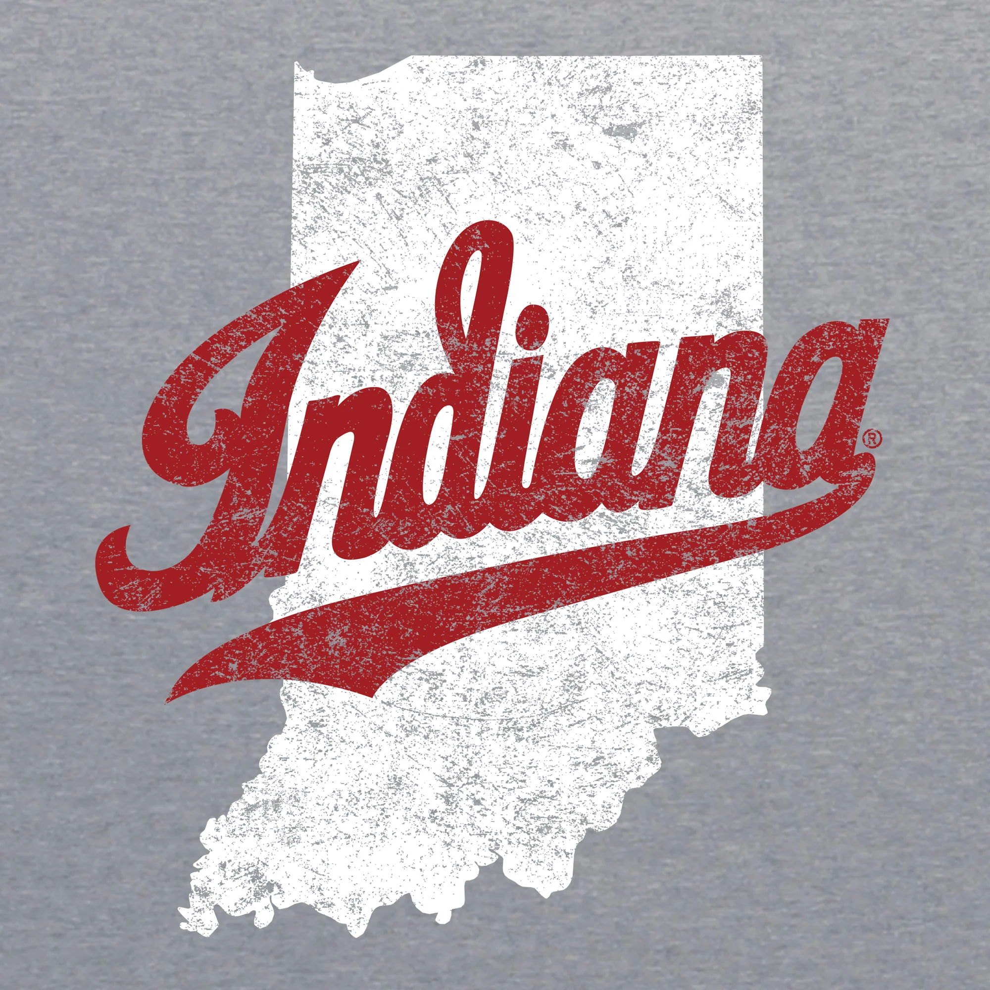 Indiana University Hoosiers Indiana Silhouette Script Logo Short Sleeve T- Shirt - Premium Heather - Image 2