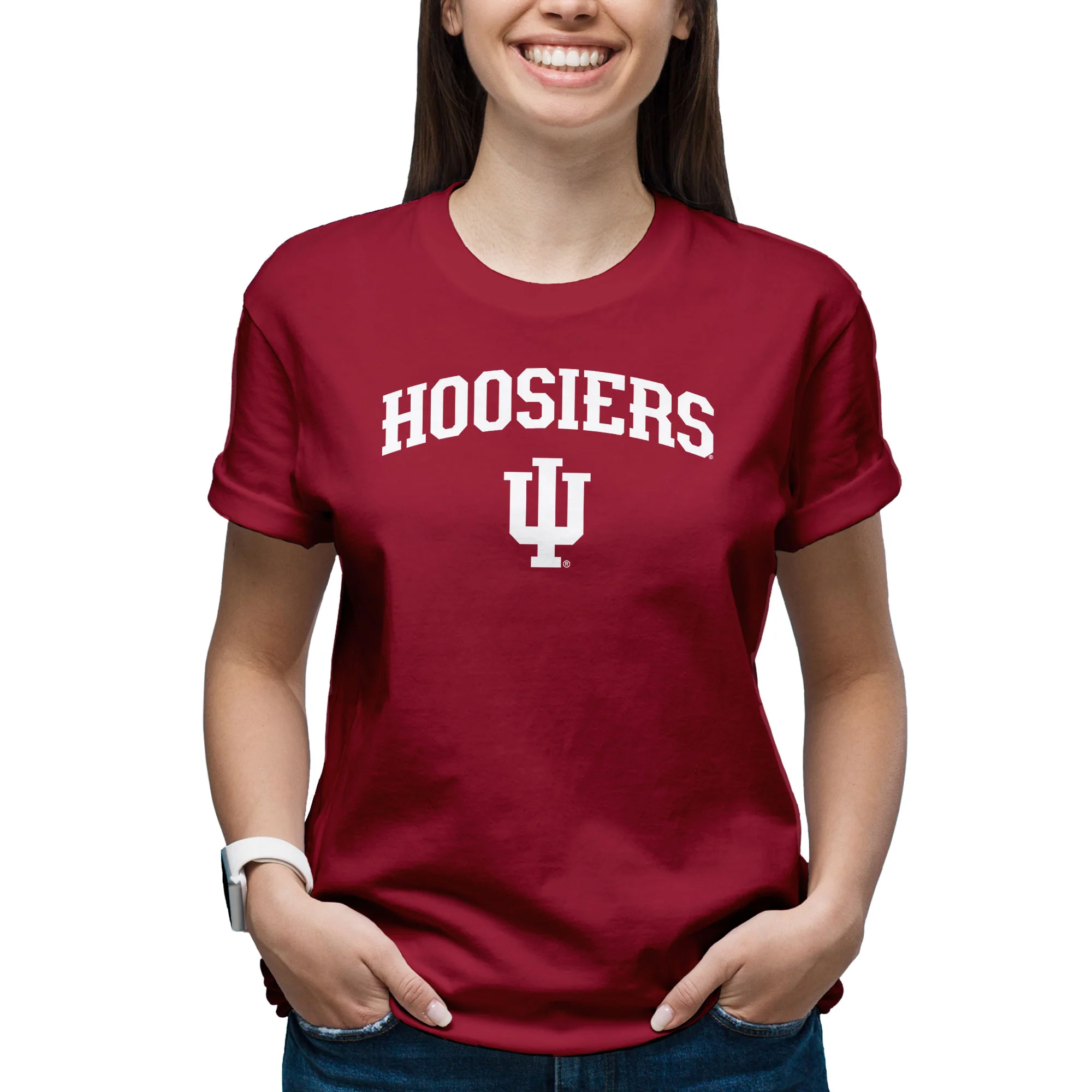 Indiana University Hoosiers Mascot Arch Logo Short Sleeve T Shirt - Cardinal - Image 4