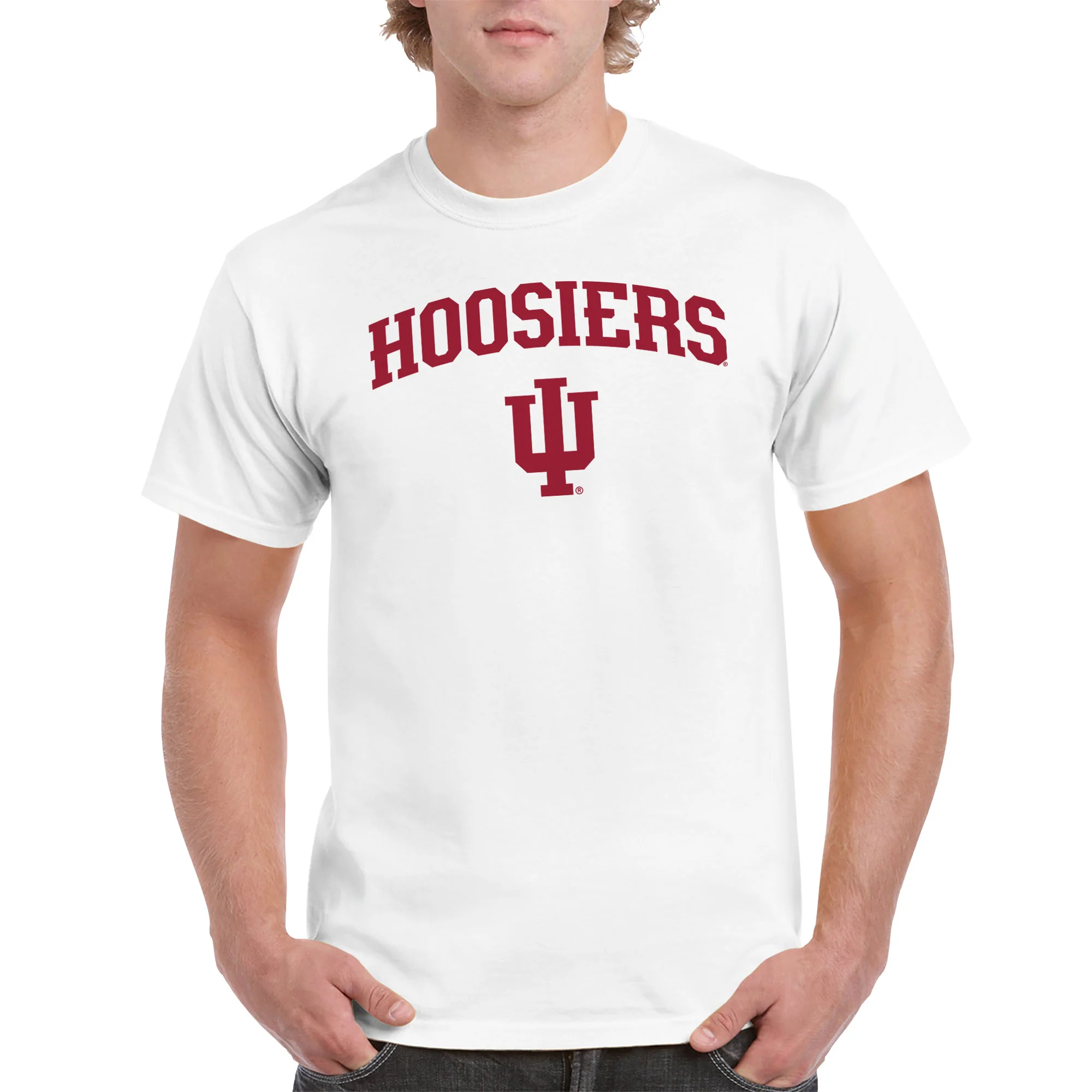 Indiana University Hoosiers Mascot Arch Logo Short Sleeve T Shirt - White - Image 3