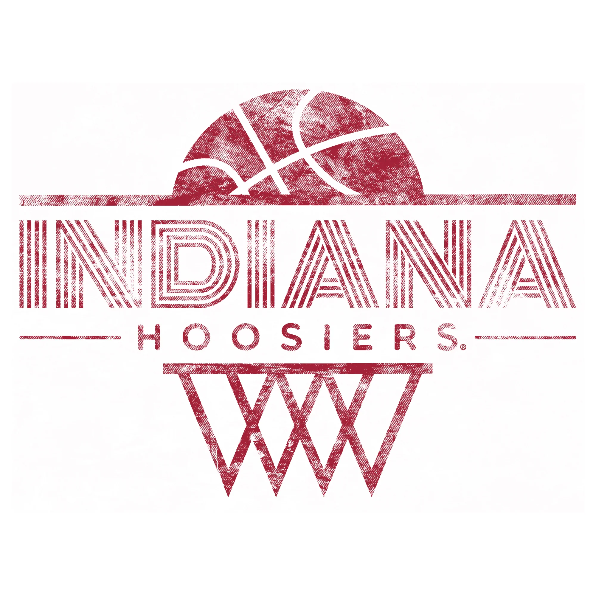 Indiana University Hoosiers Oblique Hoop Canvas Triblend Short Sleeve T-Shirt - Solid White - Image 2