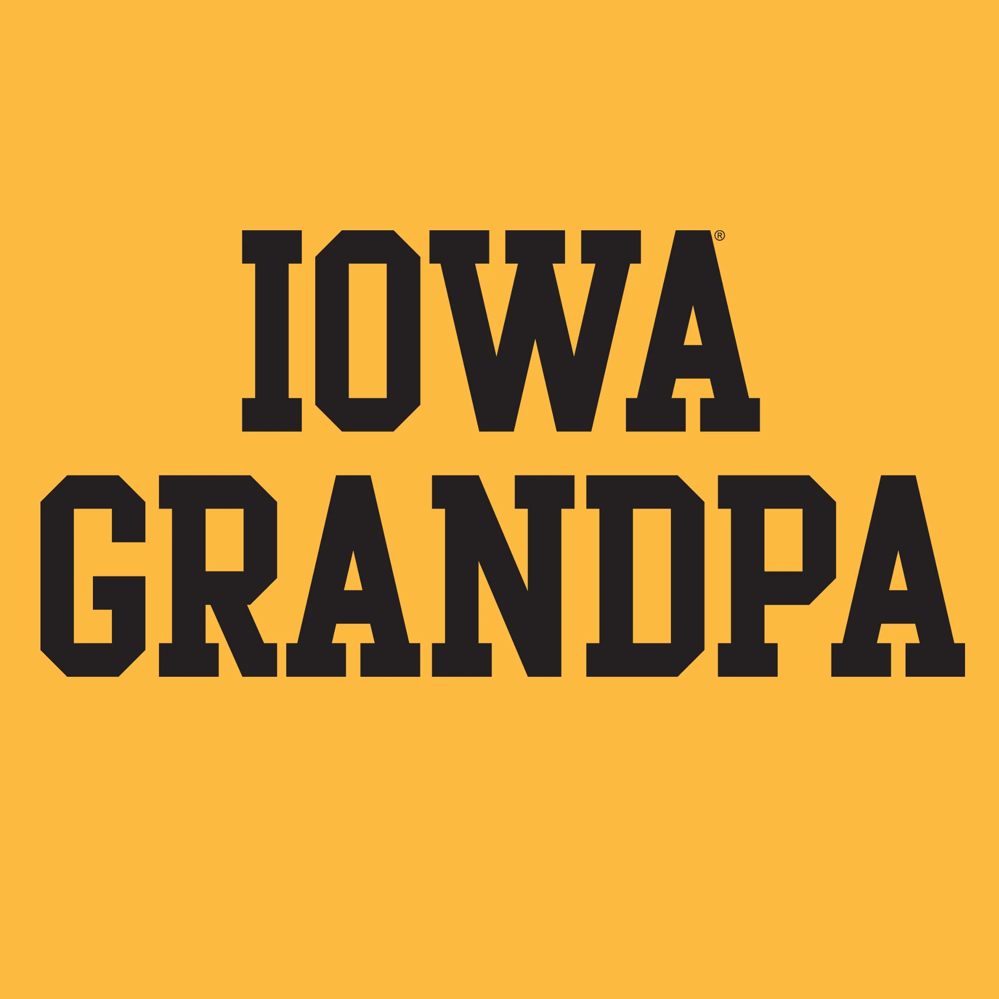 Iowa Basic Block Grandpa T-Shirt - Gold - Image 2