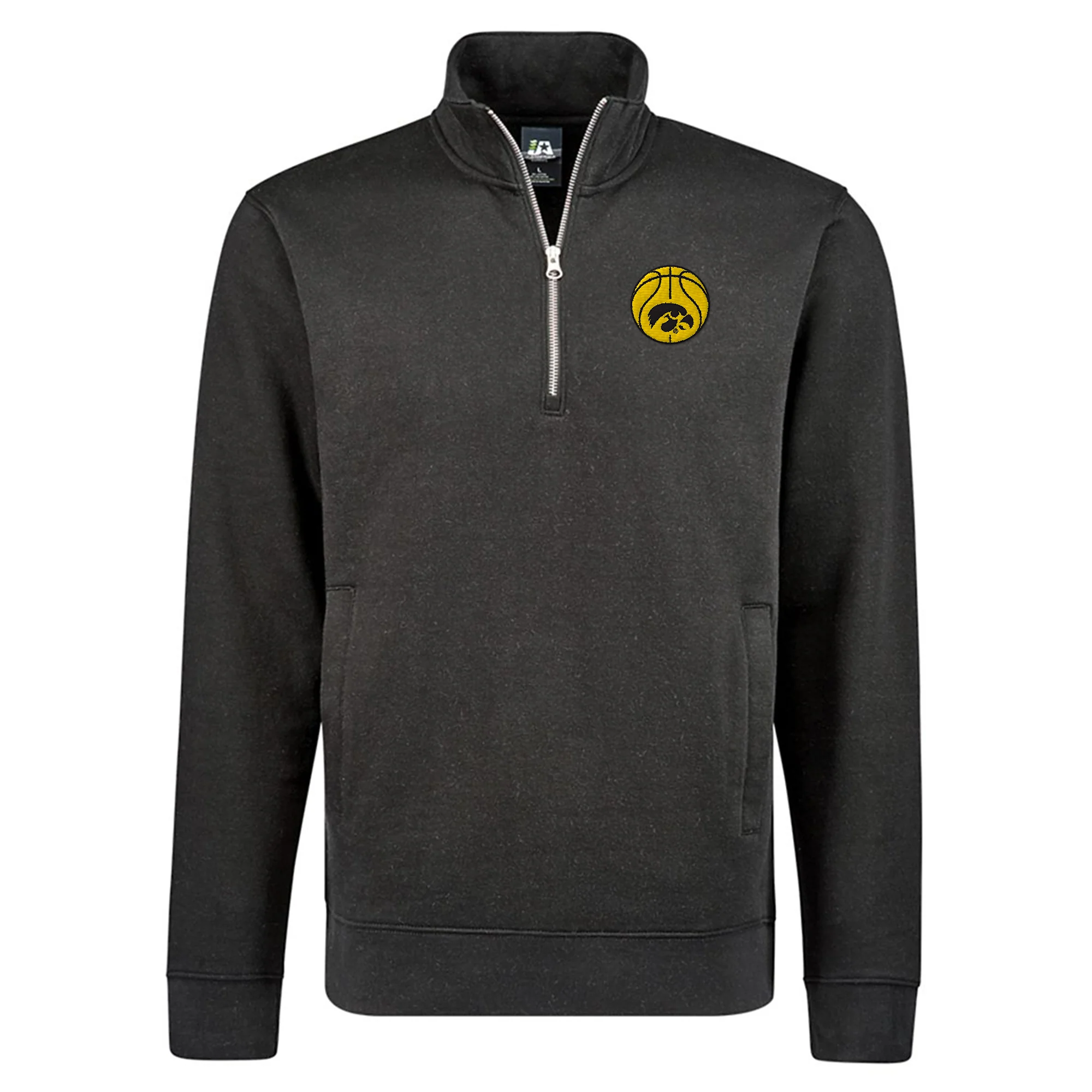 Iowa Basketball Outline LC EMB BTB Quarter Zip Sweatshirt - Black