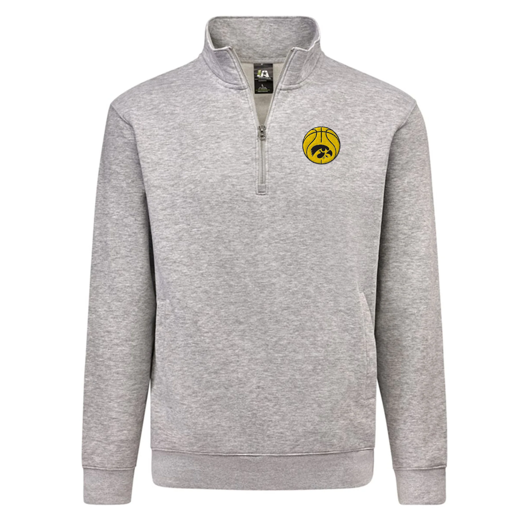 Iowa Basketball Outline LC EMB BTB Quarter Zip Sweatshirt - Oxford