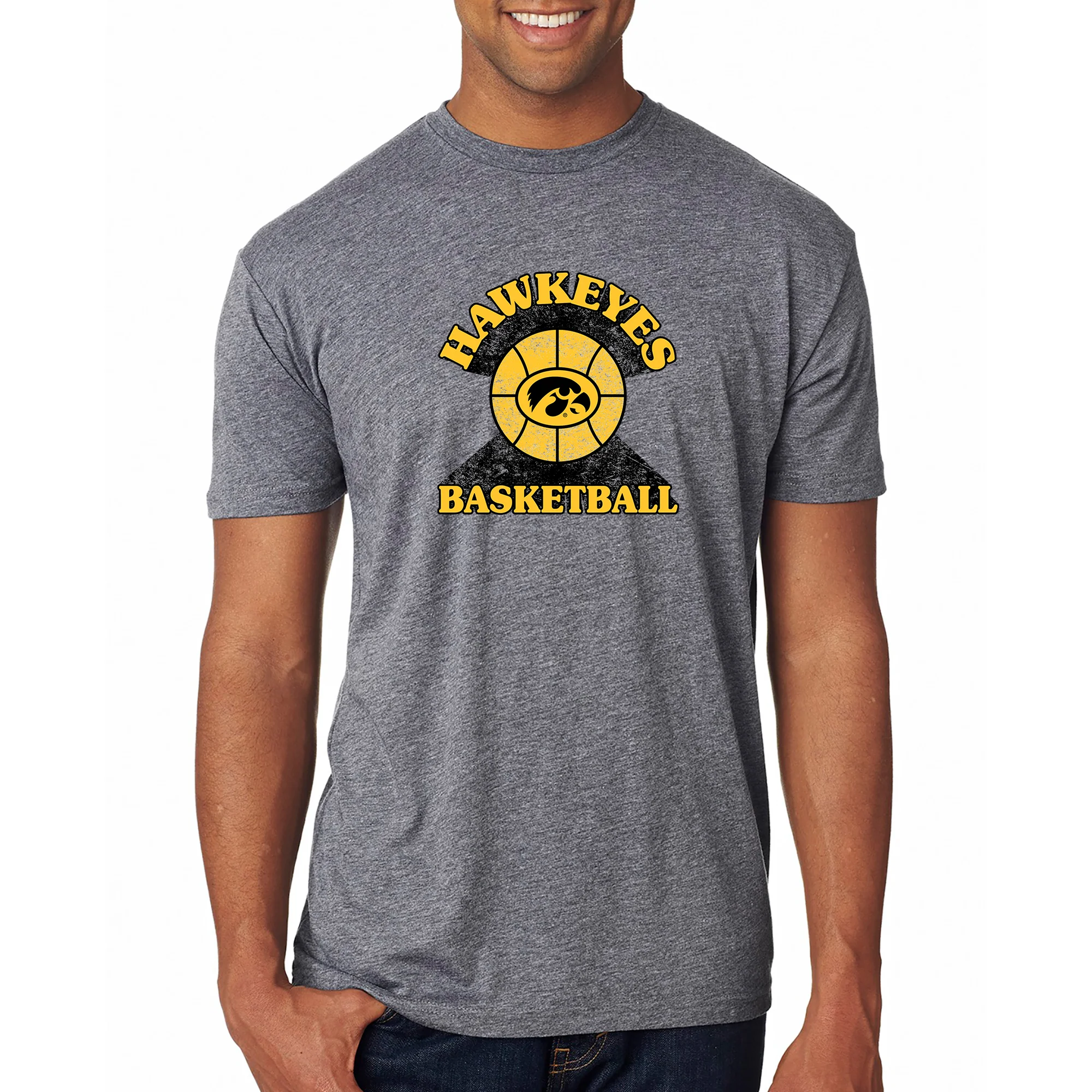 Iowa Basketball Shootout NLA Triblend T-Shirt - Premium Heather - Image 3