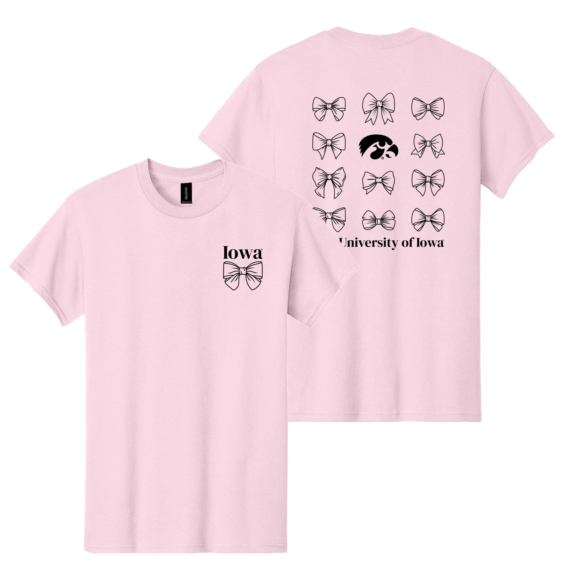 Iowa Bow Bliss T-Shirt - Light Pink