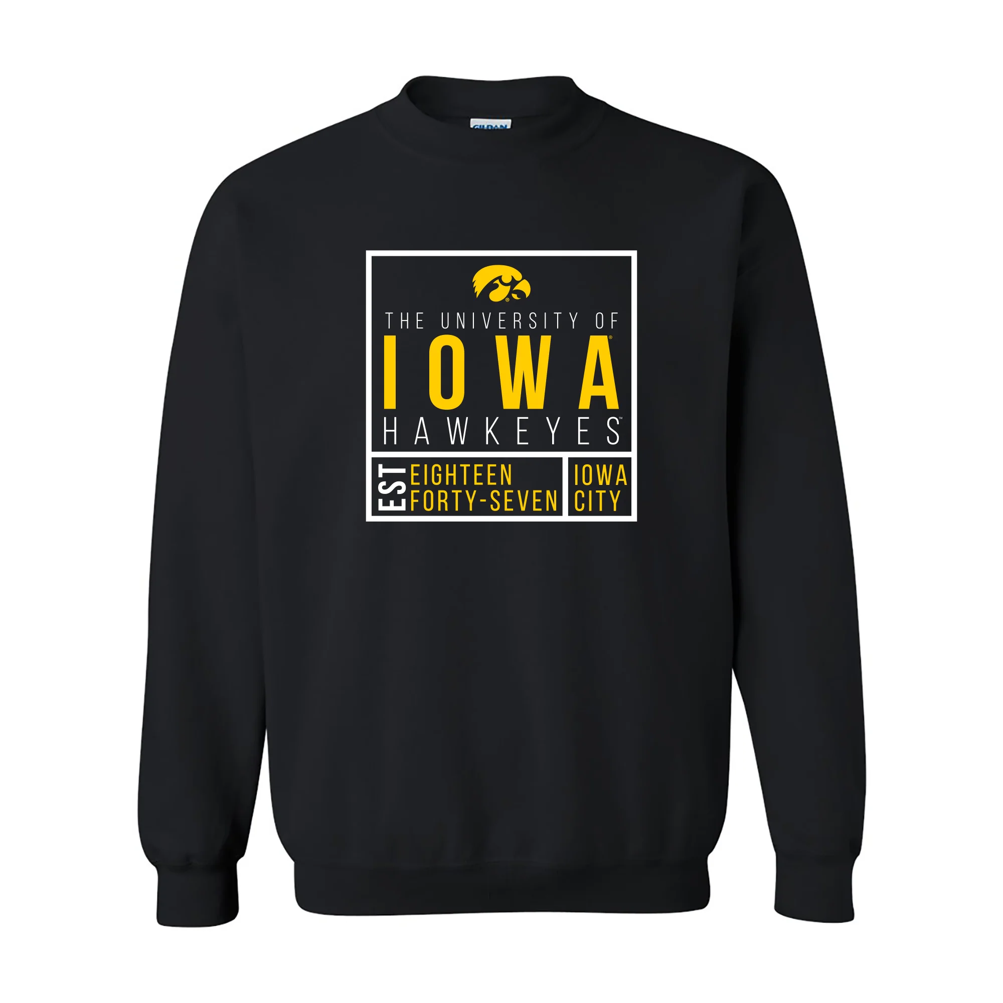Iowa Box Label Crewneck - Black