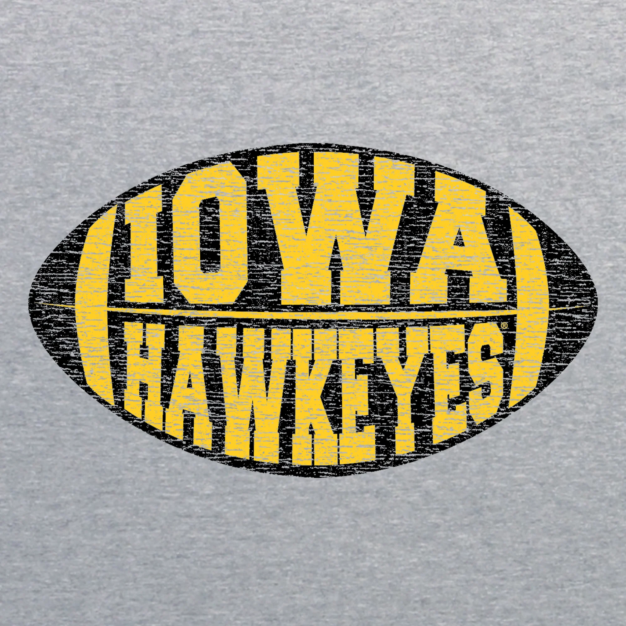 Iowa Faded Block Football Canvas Triblend T Shirt - Athletic Grey Triblend - Image 2