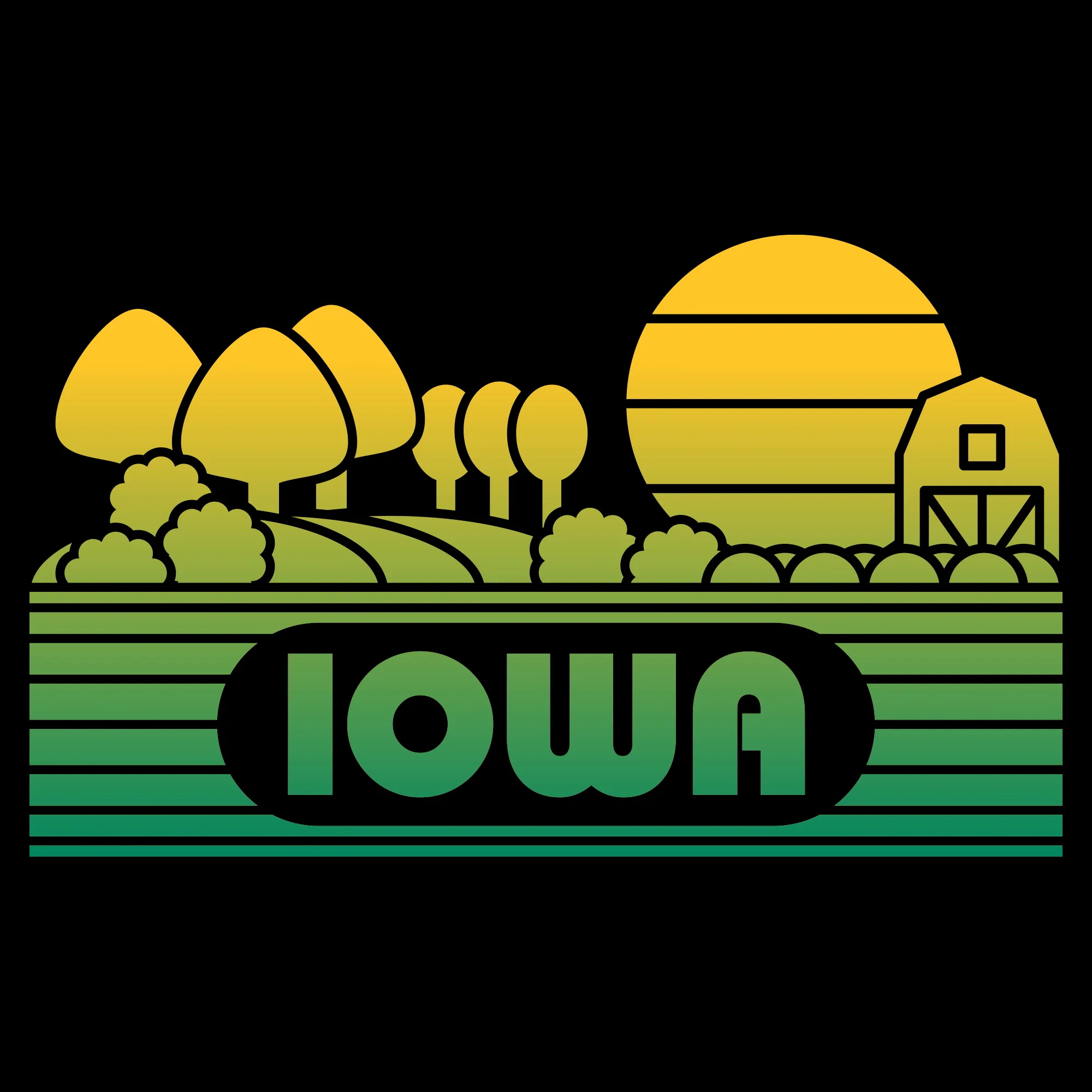 Iowa Groovy Sunset T-Shirt - Black - Image 2