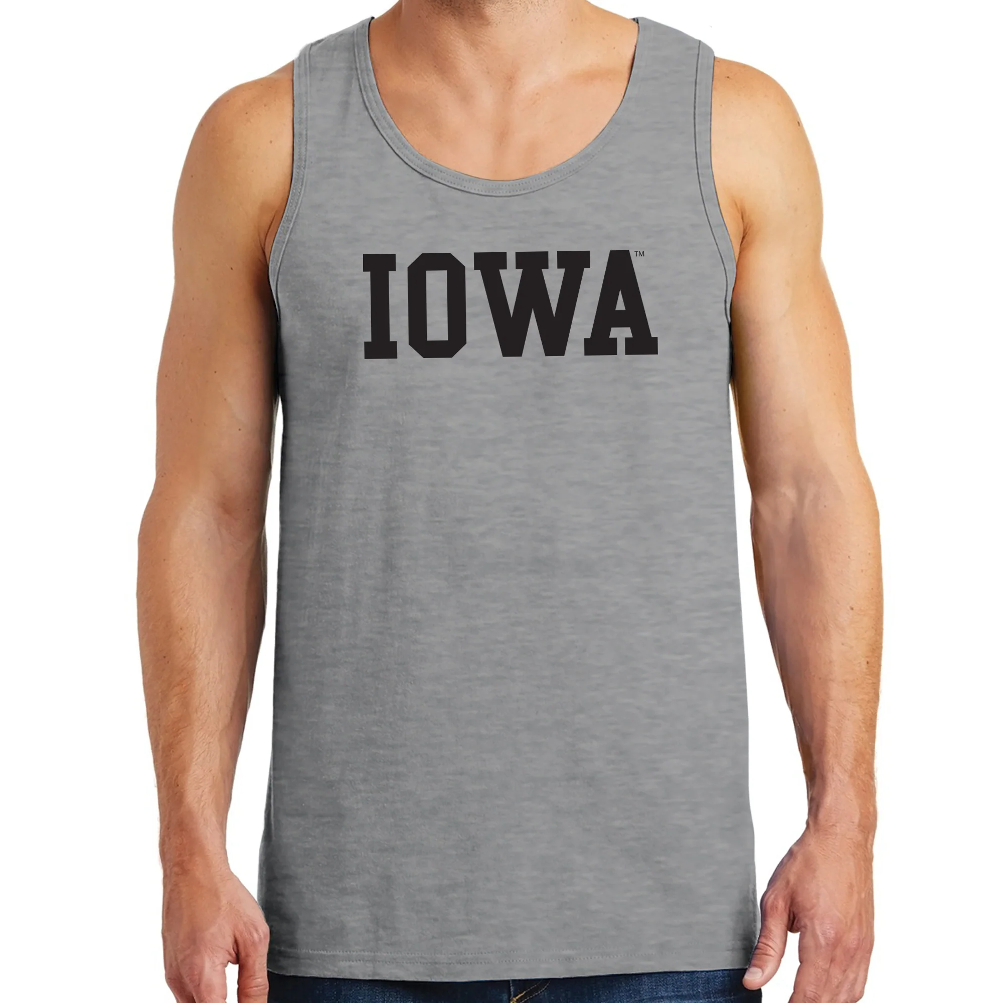 Iowa Hawkeyes Basic Block Tank Top - Sport Grey - Image 3