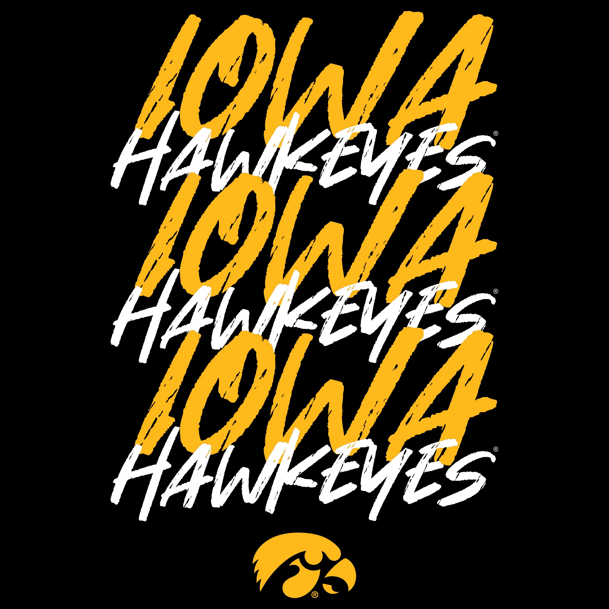 Iowa Marker Repeat T-Shirt - Black - Image 2