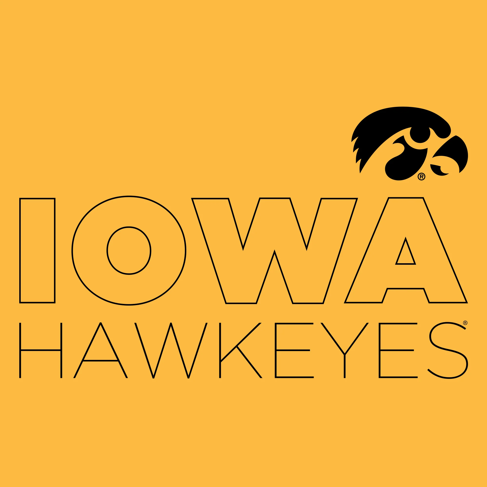 Modern Outline Iowa Hawkeyes Heavy Blend Crewneck Sweatshirt - Gold - Image 2