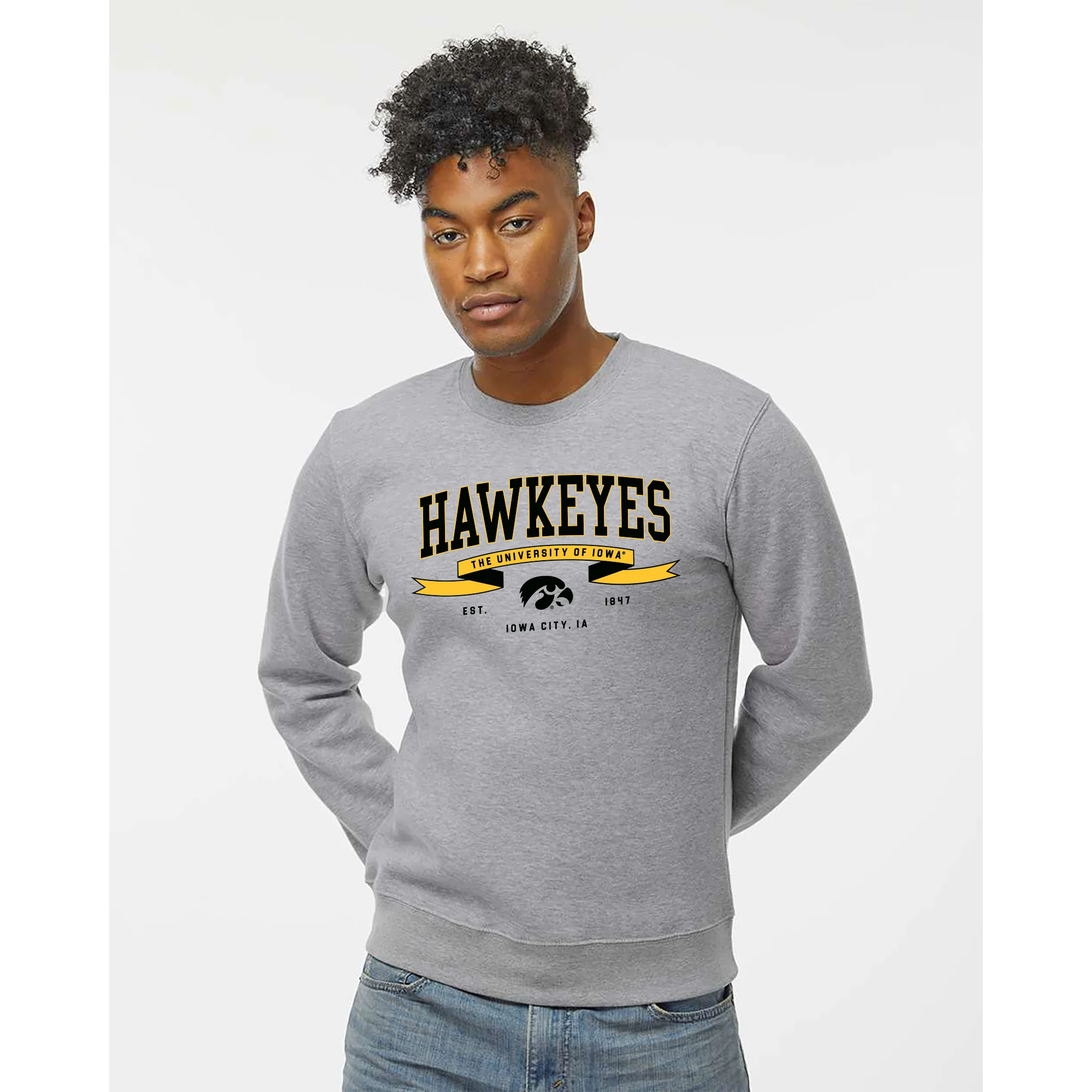 Iowa Ribbon Flight JA BTB Crewneck - Oxford - Image 3