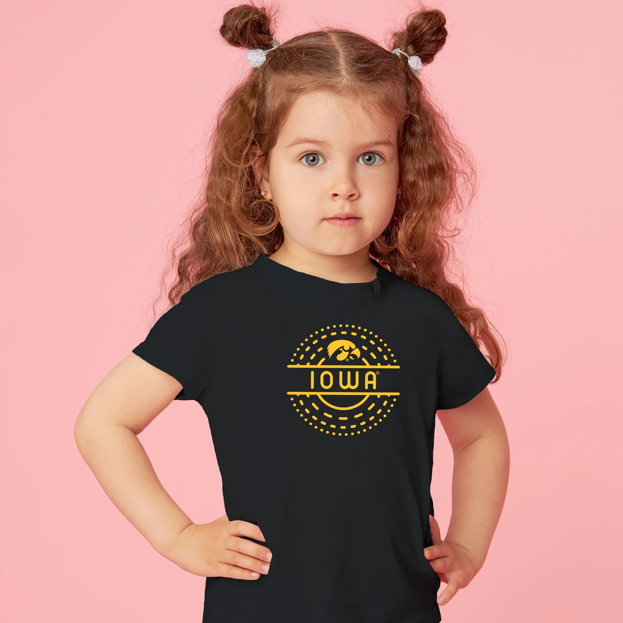 Iowa Sunny Circle Toddler T-Shirt - Black - Image 4