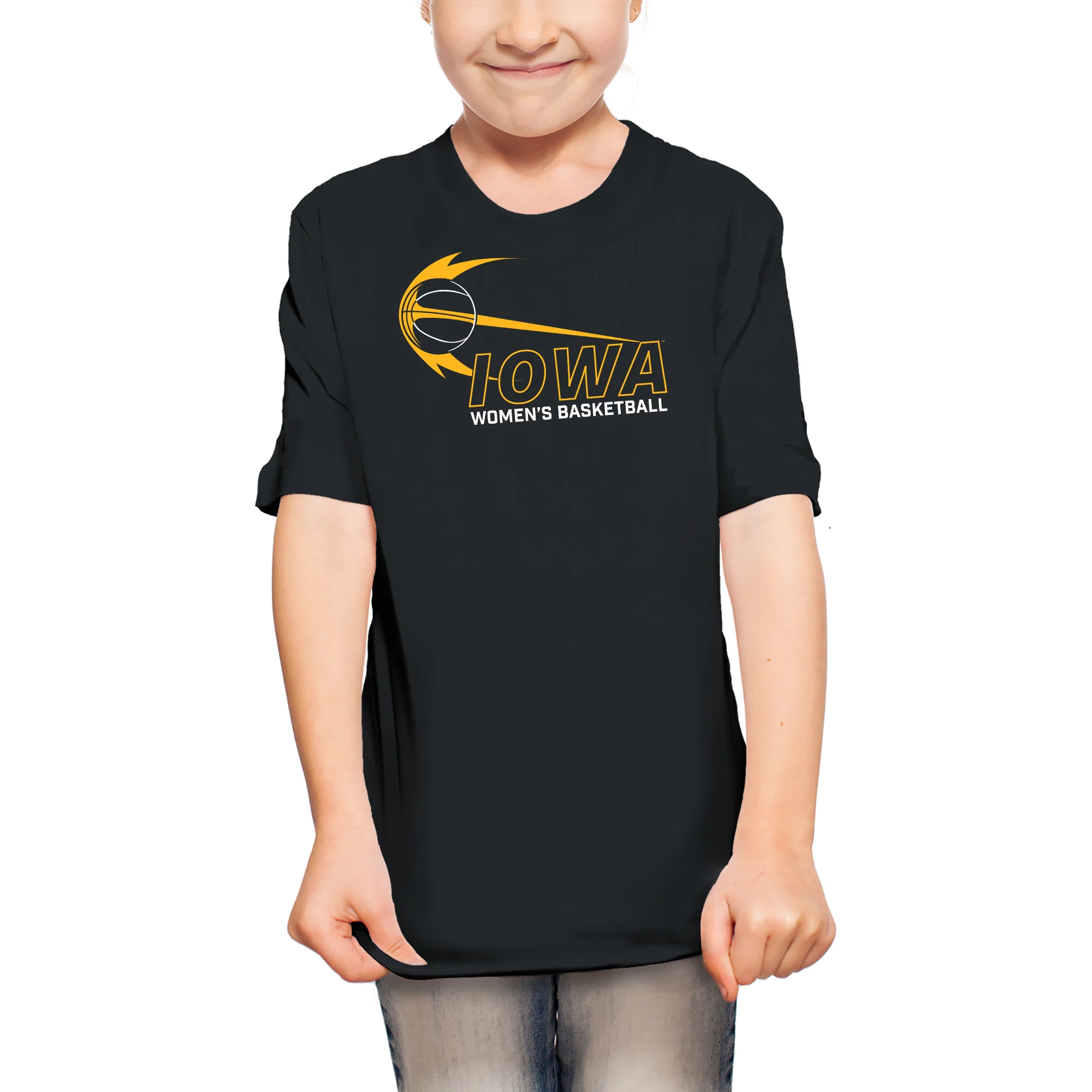 Iowa Women's Basketball Launch Youth T Shirt - Black - Image 4