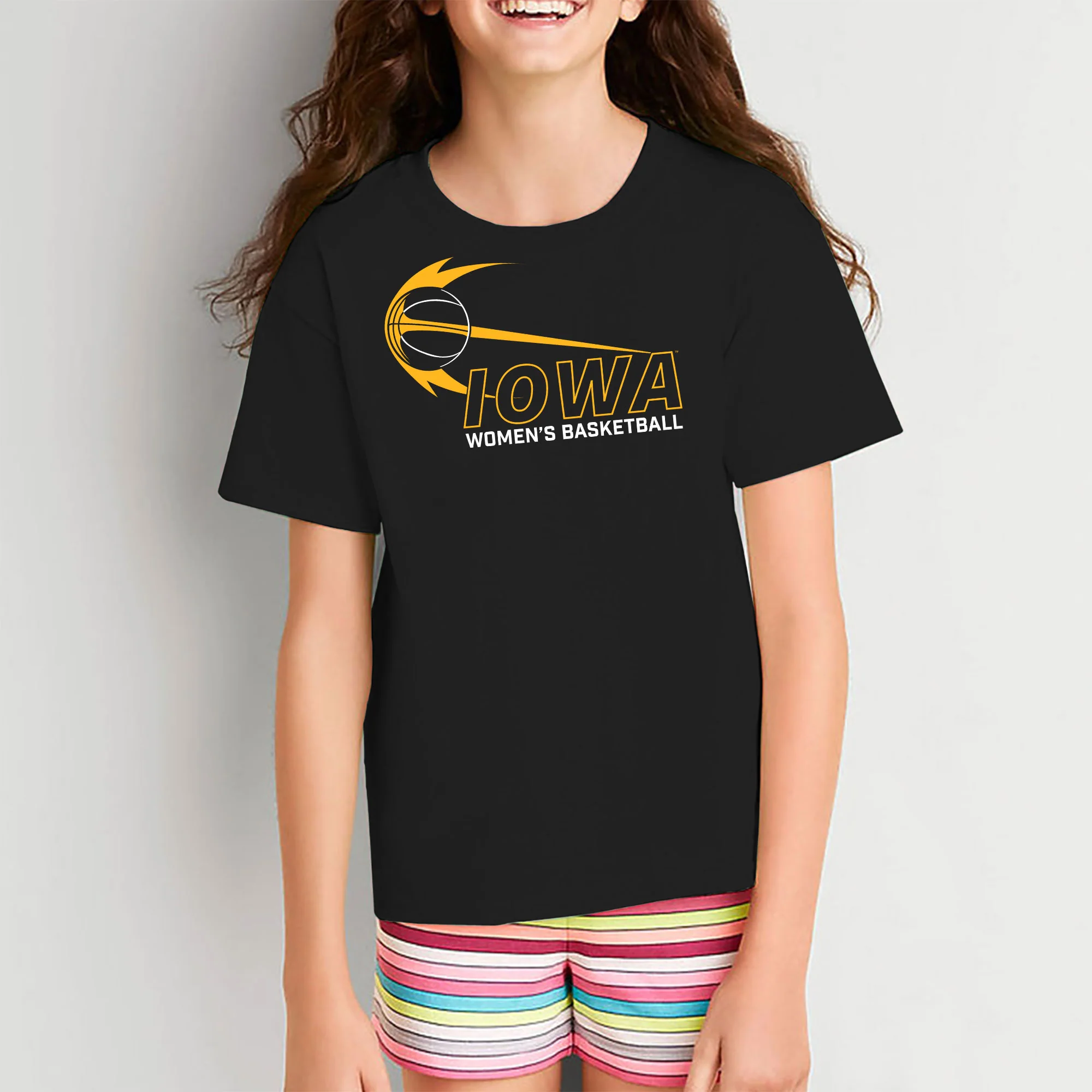 Iowa Women's Basketball Launch Youth T Shirt - Black - Image 5