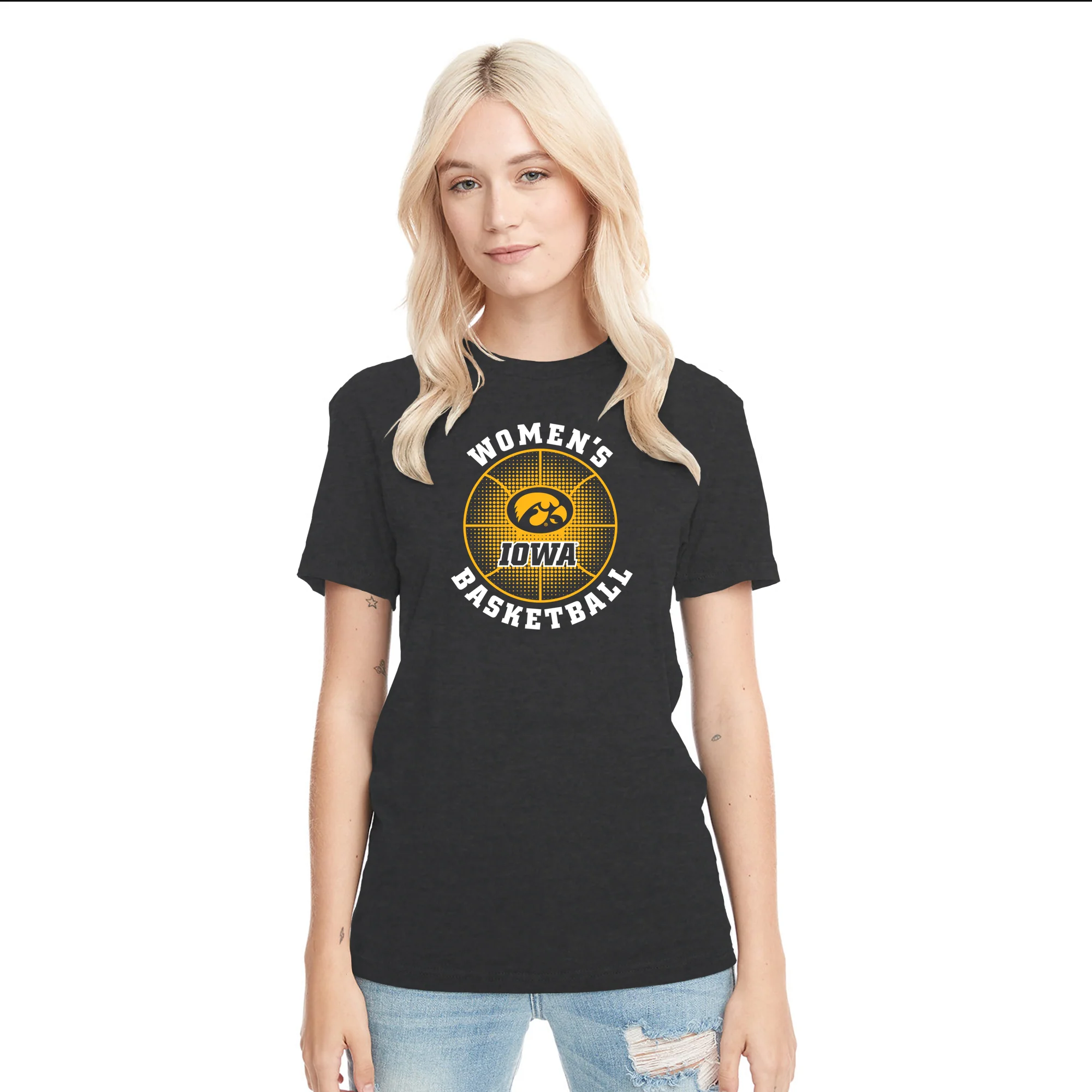 Iowa Women's Basketball Phase NLA Triblend T-Shirt - Vintage Black - Image 4