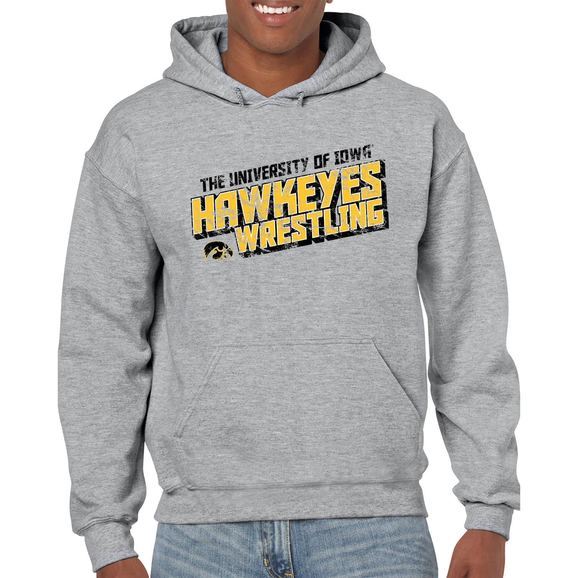 Iowa Wrestling Tech Hoodie - Sport Grey - Image 3