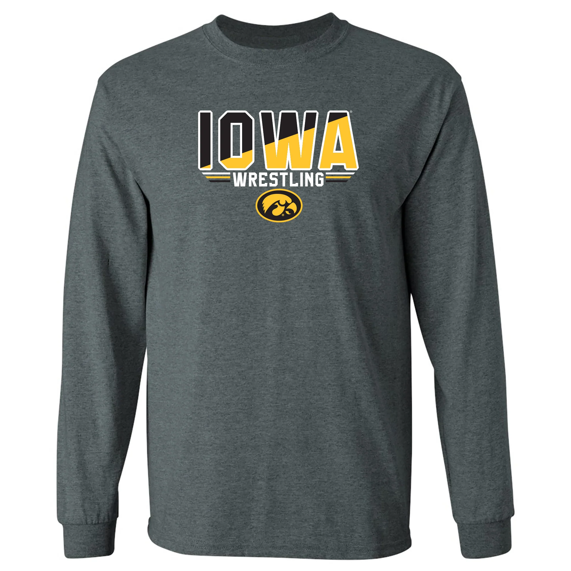 Iowa Wrestling Top Flight Long Sleeve T-Shirt - Dark Heather