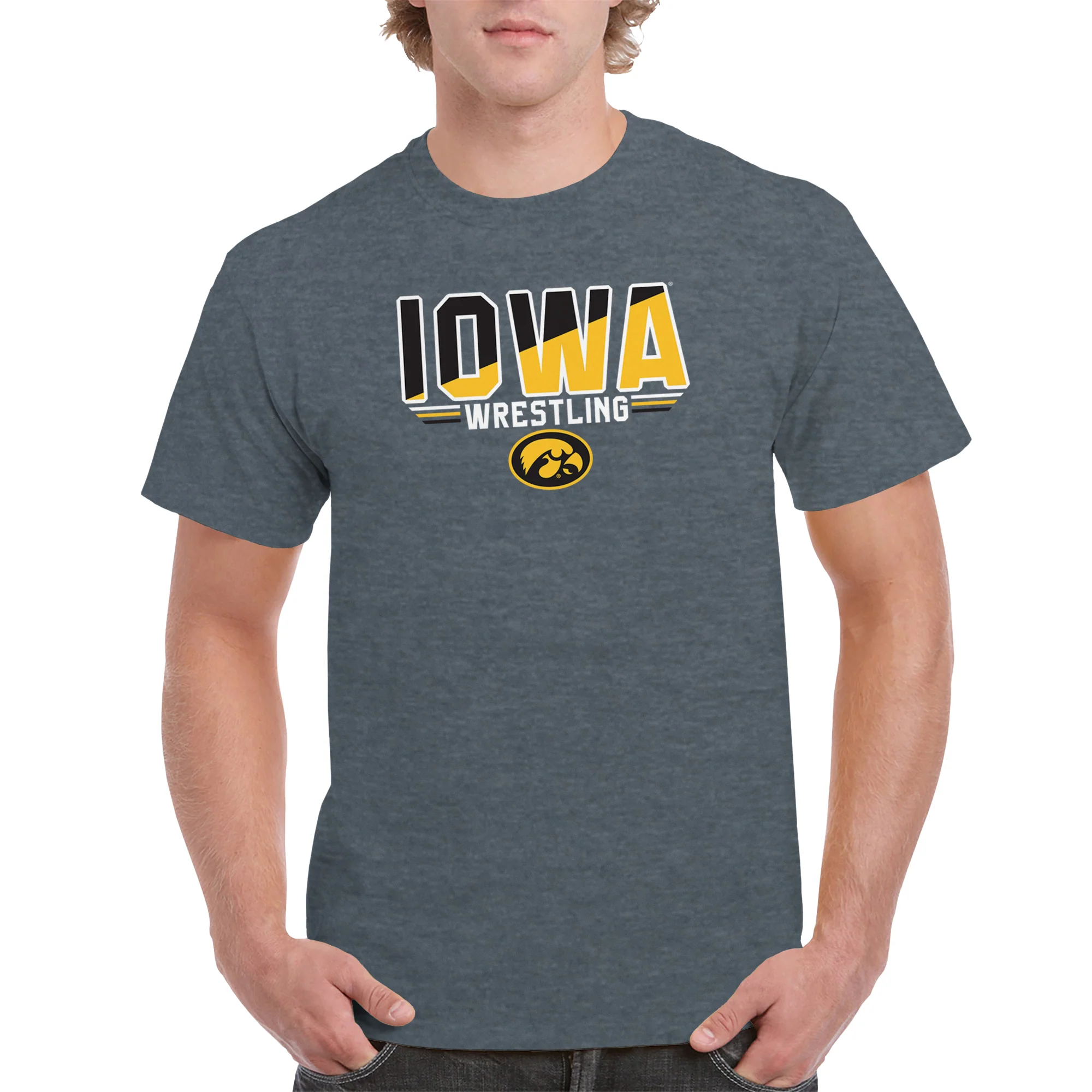 Iowa Wrestling Top Flight T-Shirt - Dark Heather - Image 3