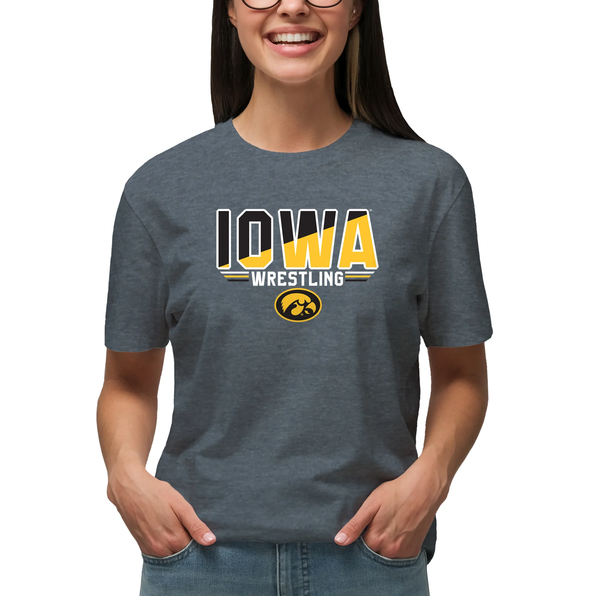 Iowa Wrestling Top Flight T-Shirt - Dark Heather - Image 4