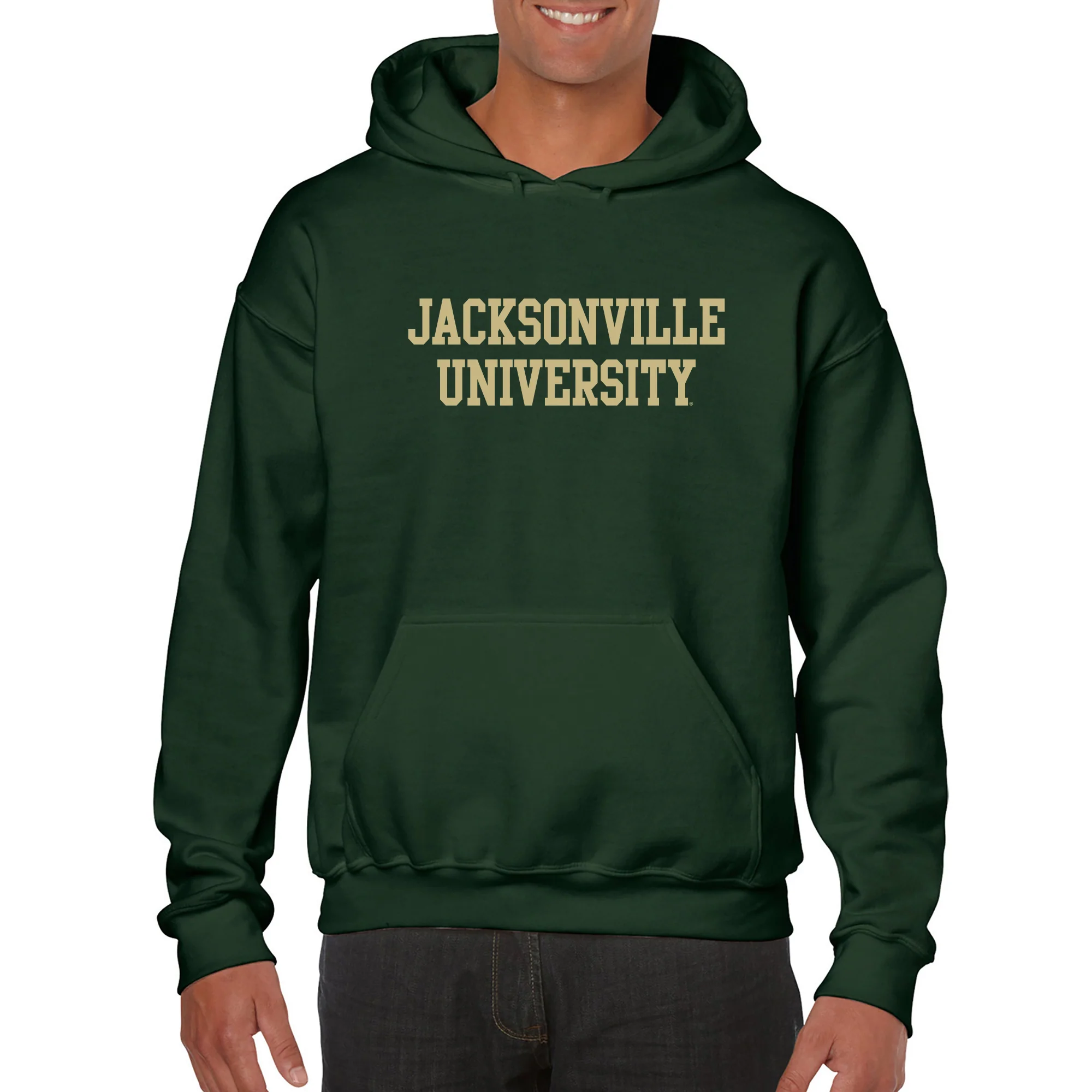 Jacksonville University Dolphins Basic Block Cotton Hoodie - Forest - Image 3