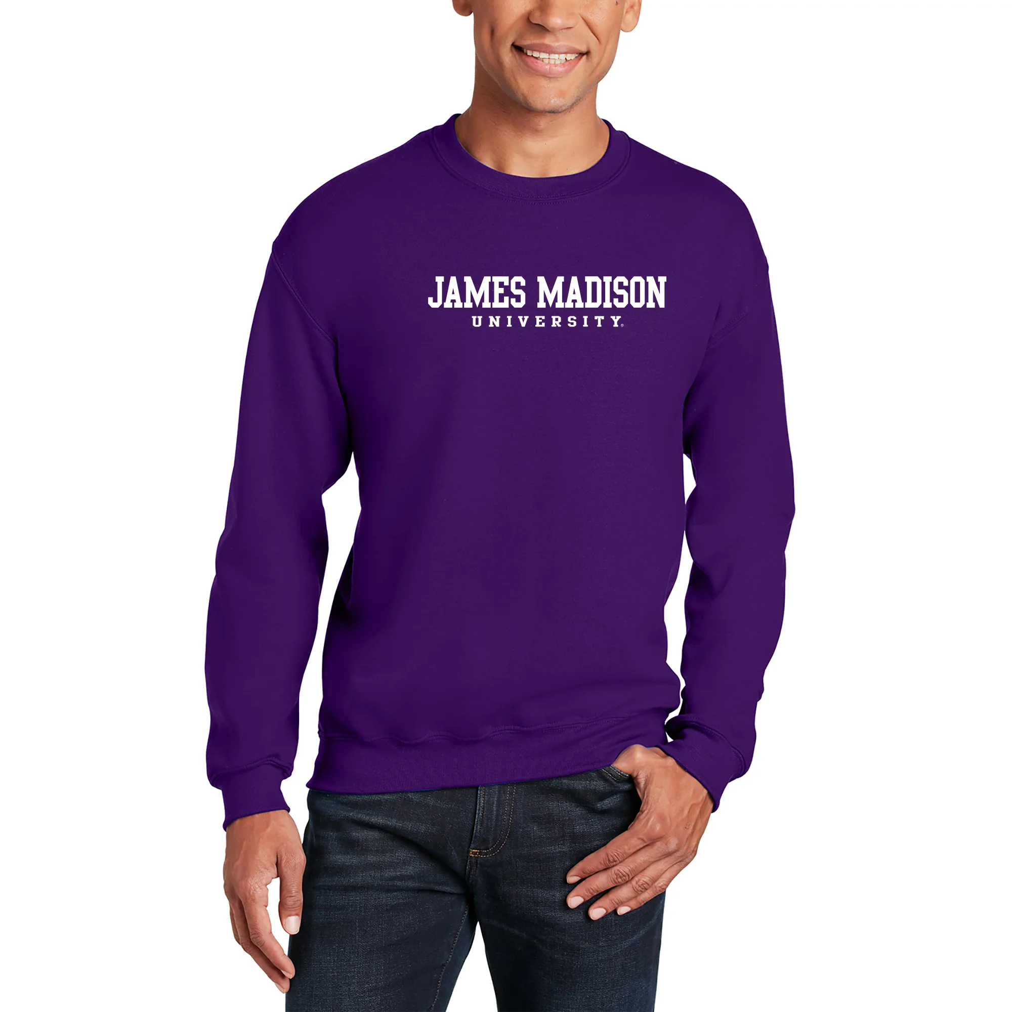James Madison Basic Block Crewneck - Purple - Image 3