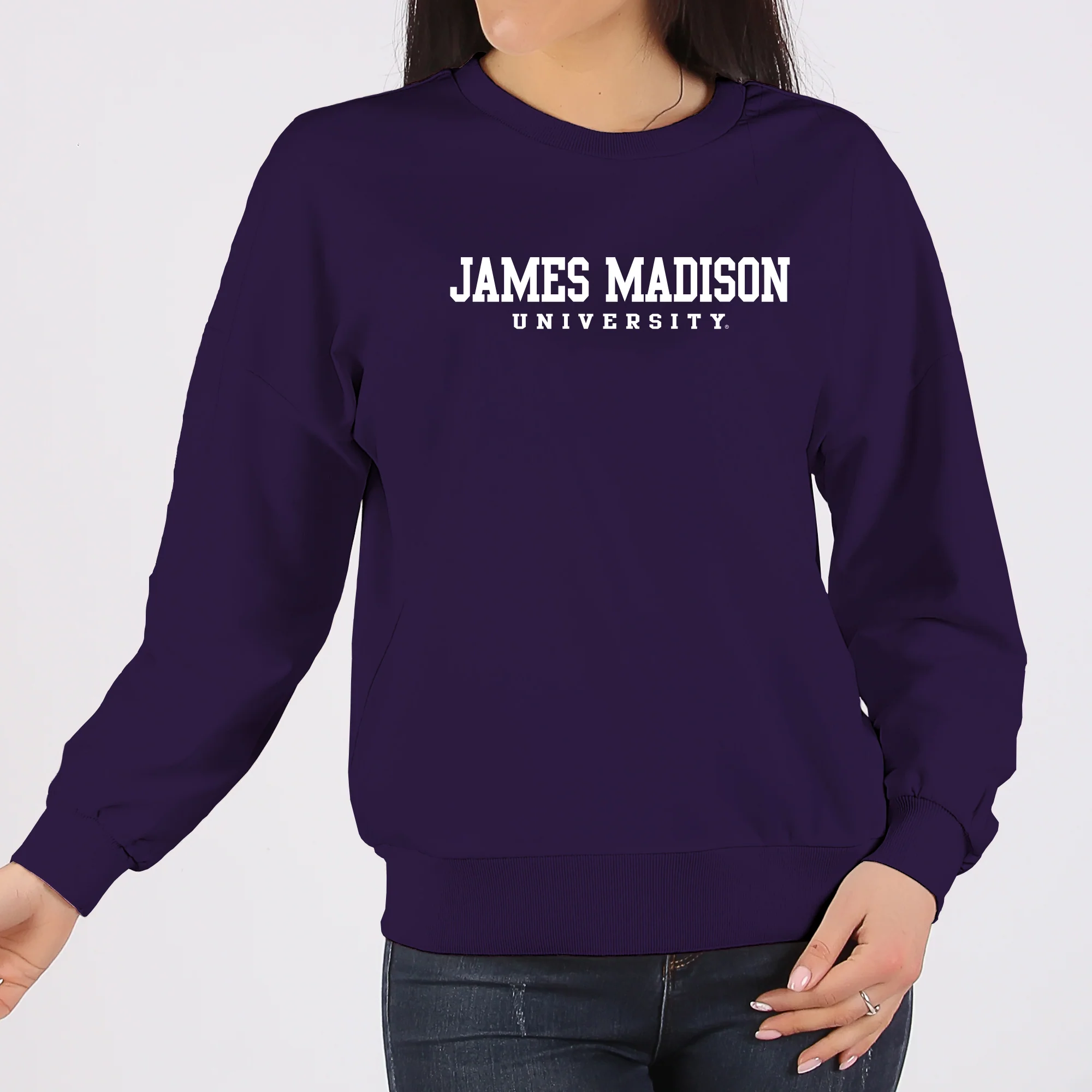James Madison Basic Block Crewneck - Purple - Image 4