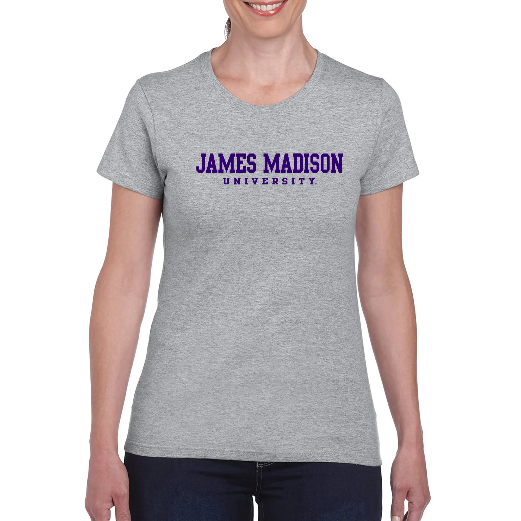 James Madison Basic Block Women's T-Shirt - Sport Grey - Image 3