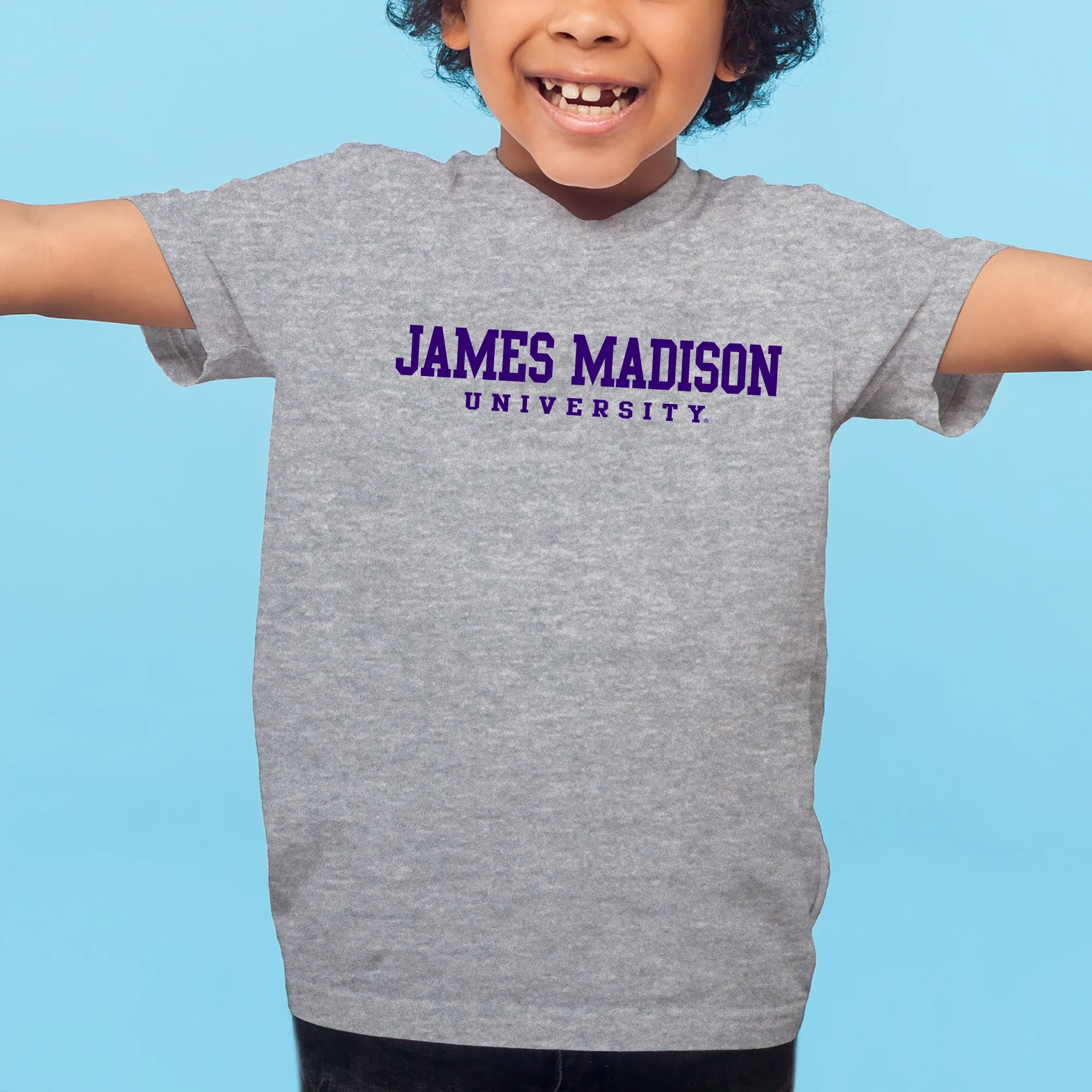 James Madison Basic Block Youth T-Shirt - Sport Grey - Image 3