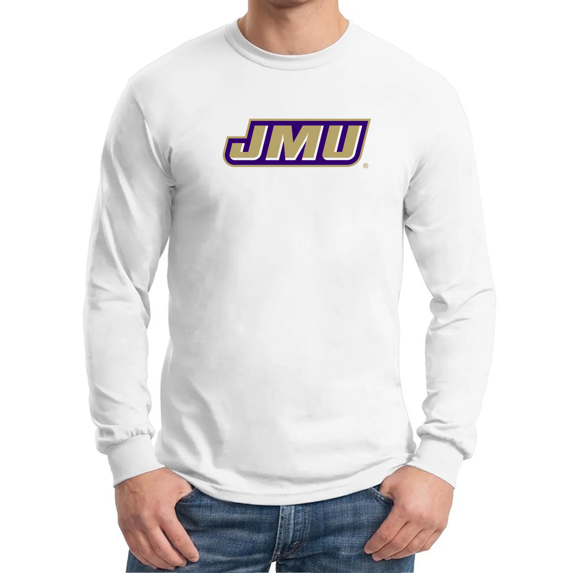 James Madison Primary Logo Long Sleeve - White - Image 3