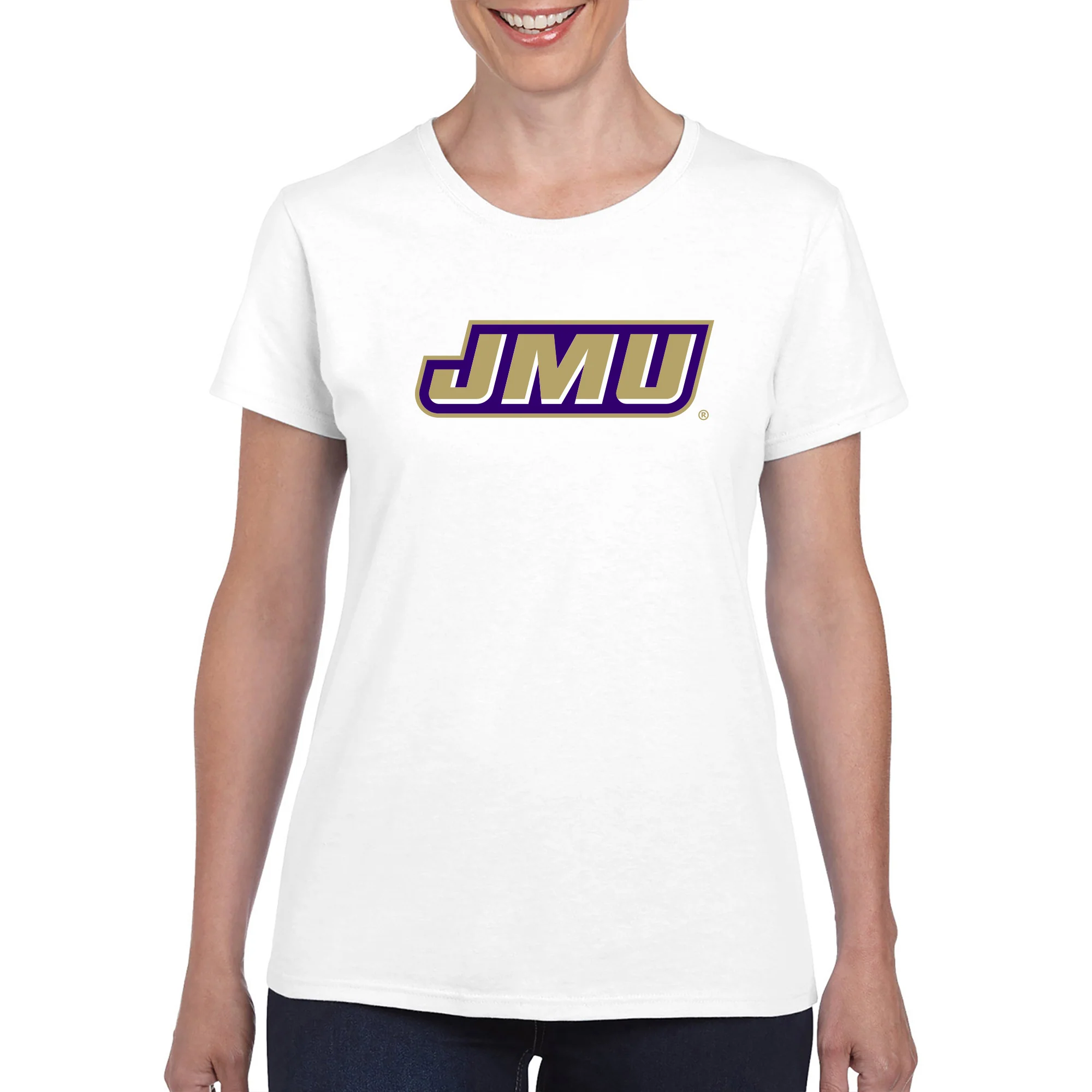 James Madison Primary Logo Women's T-Shirt - White - Image 4
